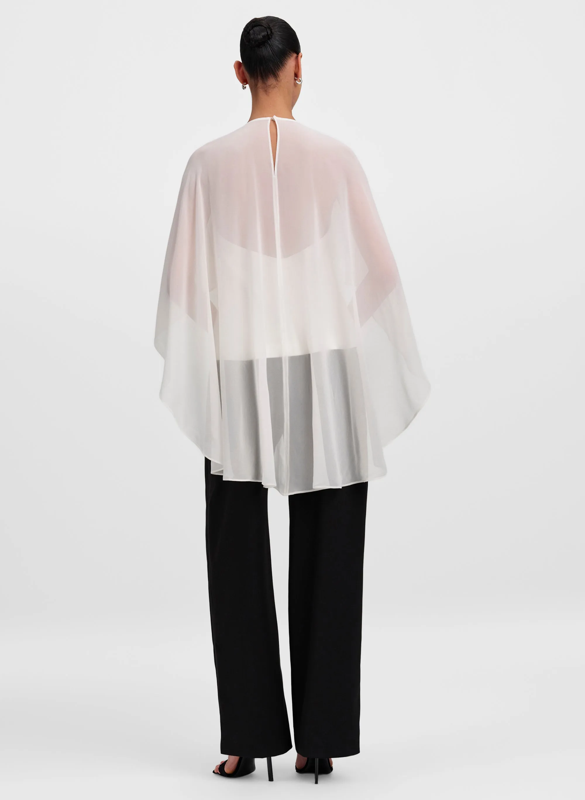 Adela Silk Chiffon Caped Top sold by A.L.C. product image thumbnail 4