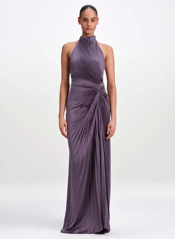 Romy Pleated Satin Gown made by A.L.C.