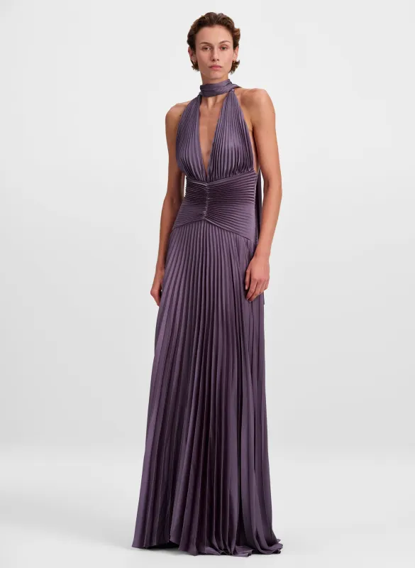 Sabine Pleated Satin Gown made by A.L.C.