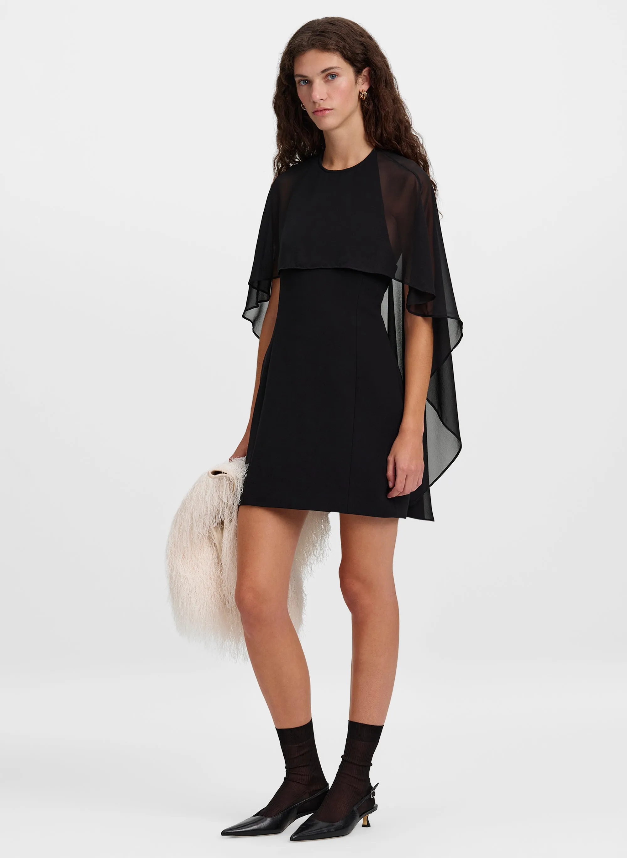 Adela Silk Chiffon Caped Mini Dress sold by A.L.C. product image thumbnail 3