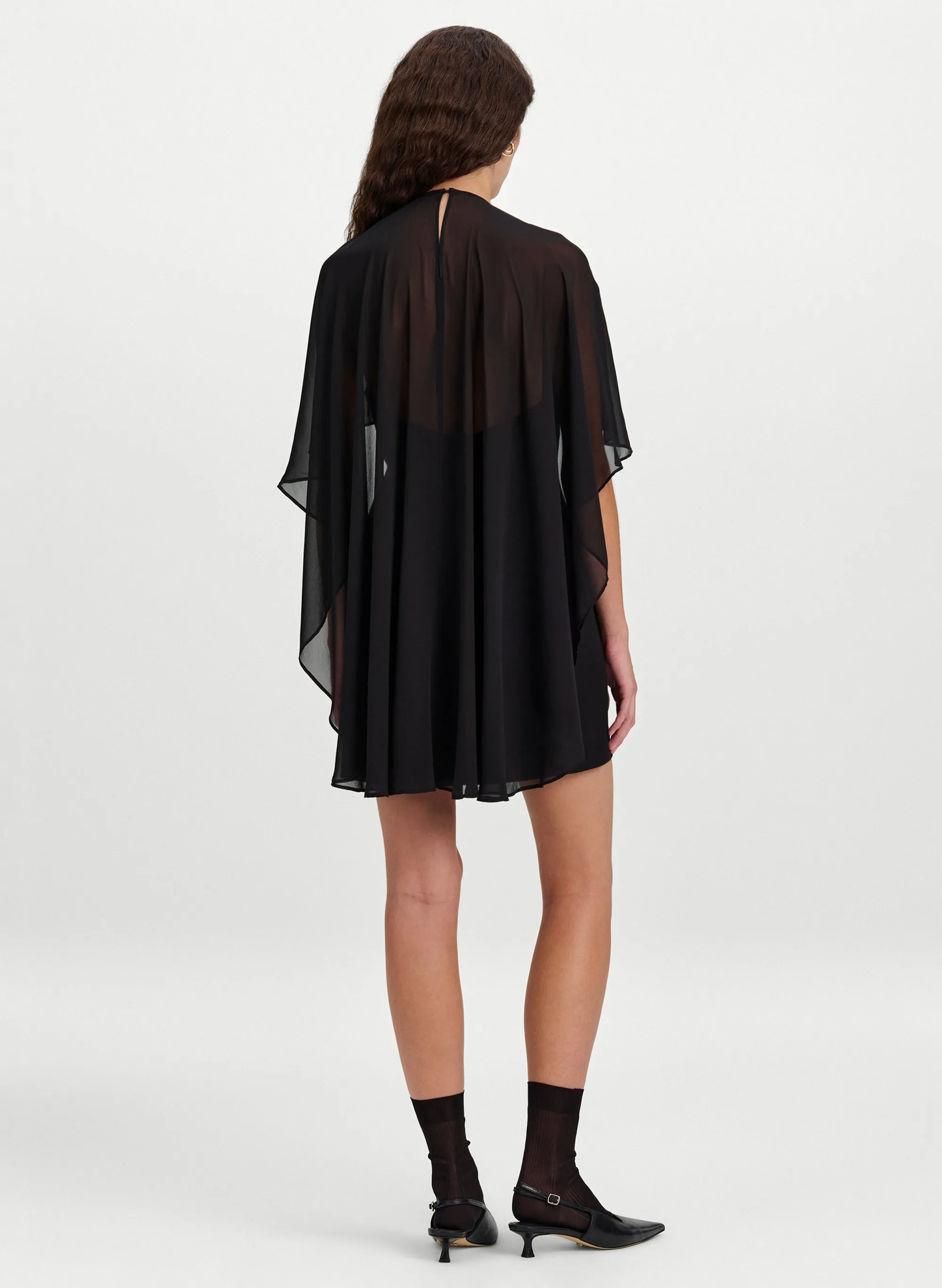 Adela Silk Chiffon Caped Mini Dress sold by A.L.C. product image thumbnail 4