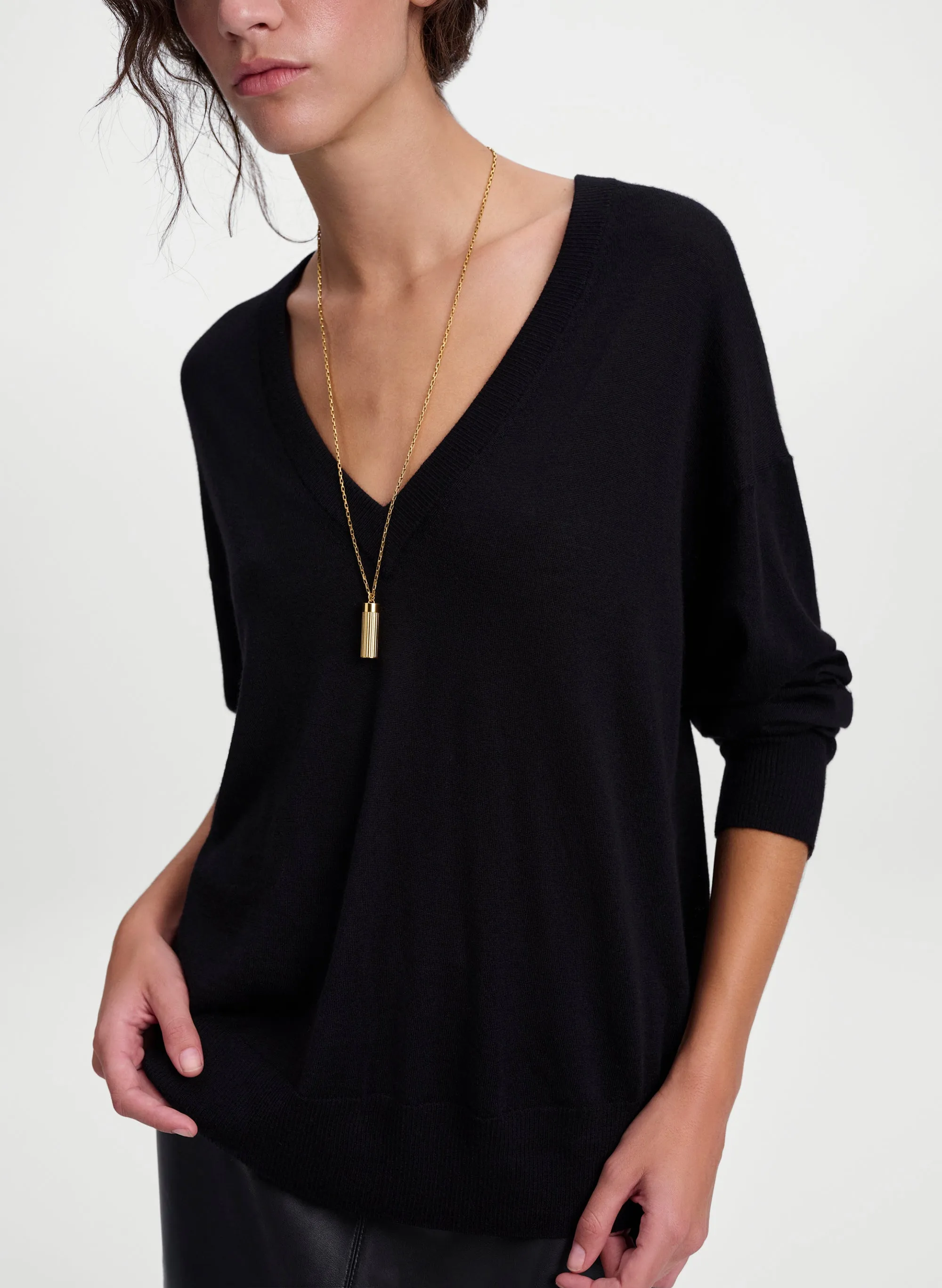 Nicole Fine Merino V Neck Sweater sold by A.L.C. product image thumbnail 2
