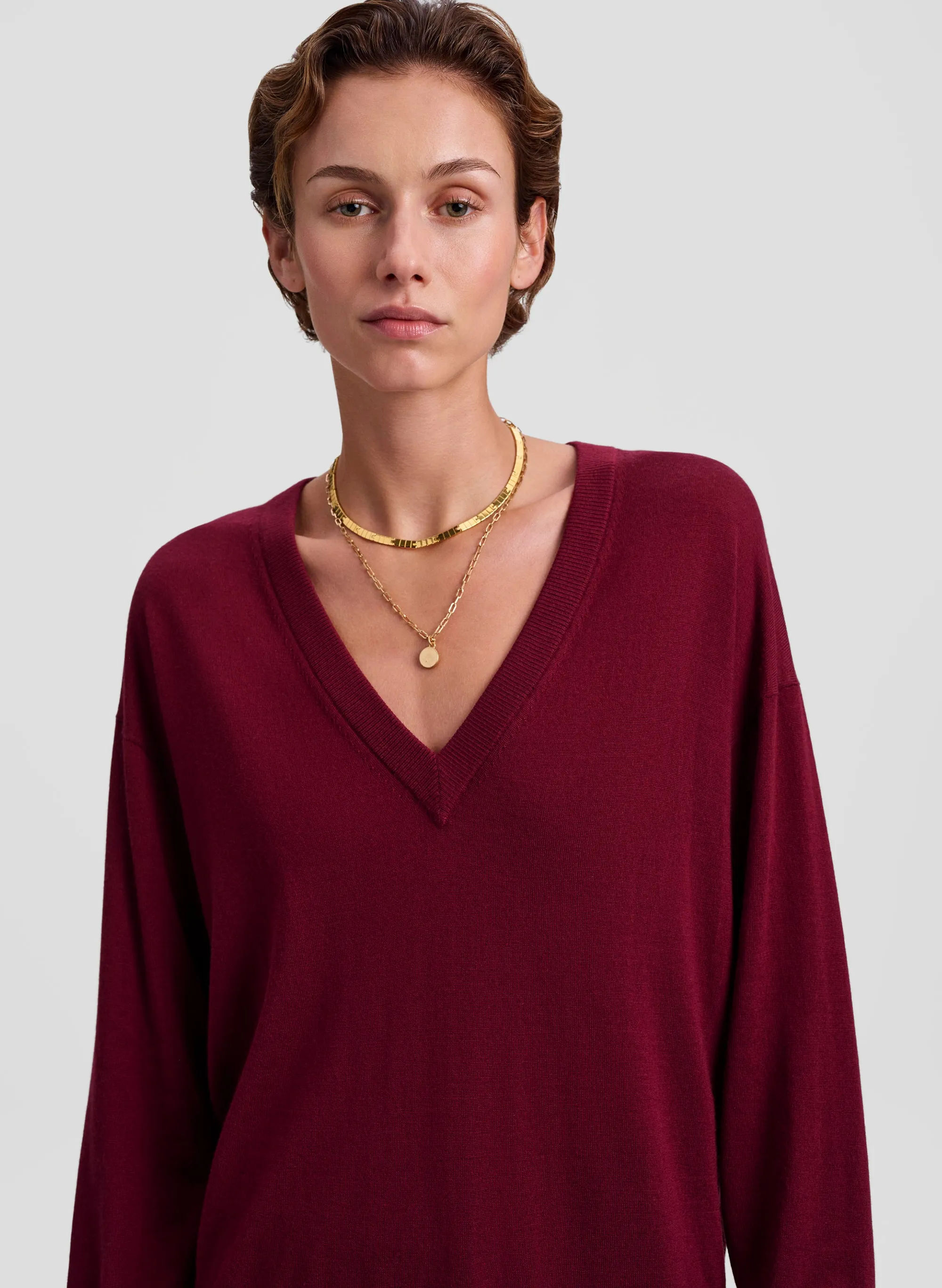 Nicole Fine Merino V-Neck Sweater sold by A.L.C. product image thumbnail 2