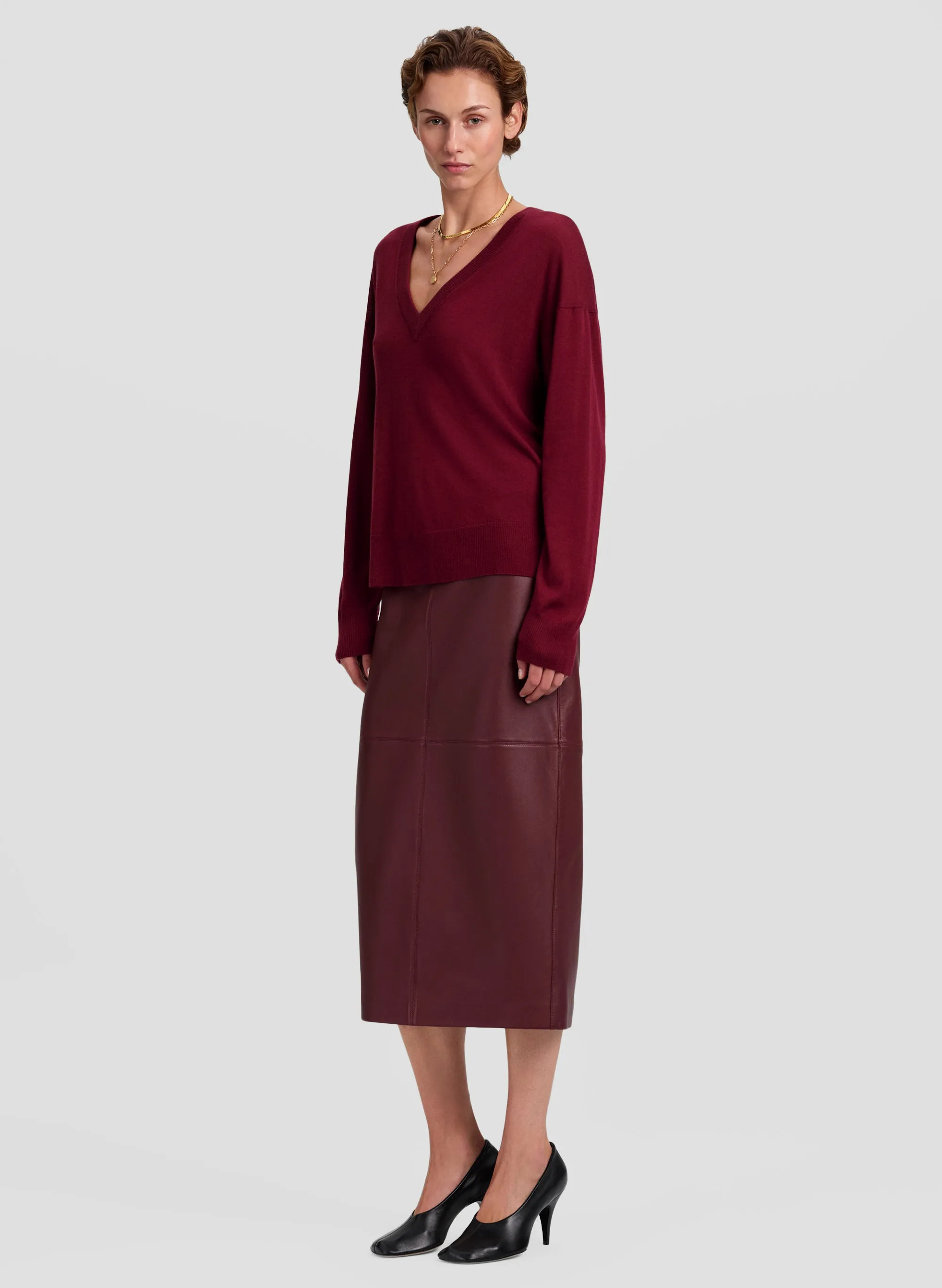 Nicole Fine Merino V-Neck Sweater sold by A.L.C. product image thumbnail 3