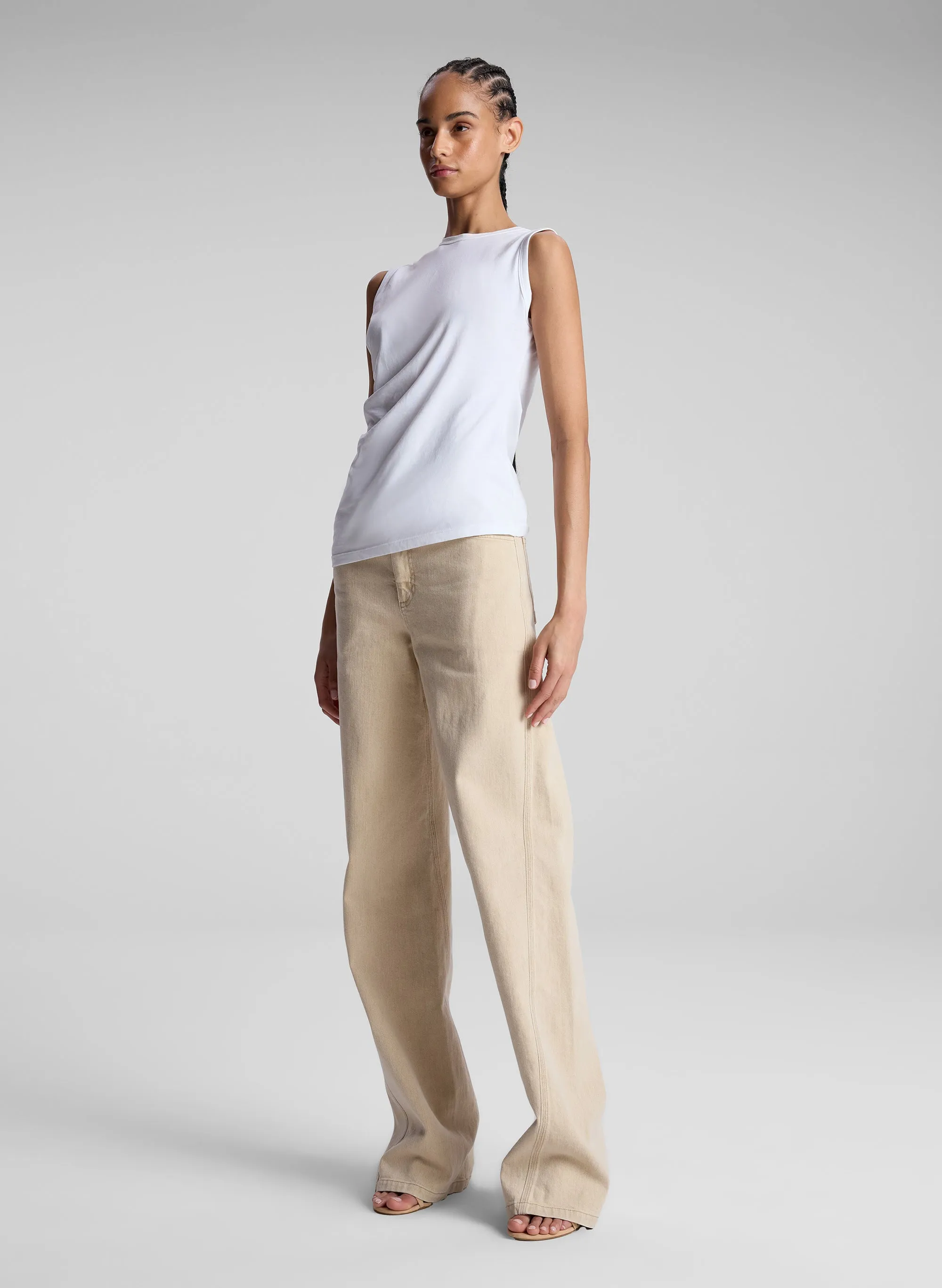 Zoey Cotton Ruched Tank sold by A.L.C. product image thumbnail 3