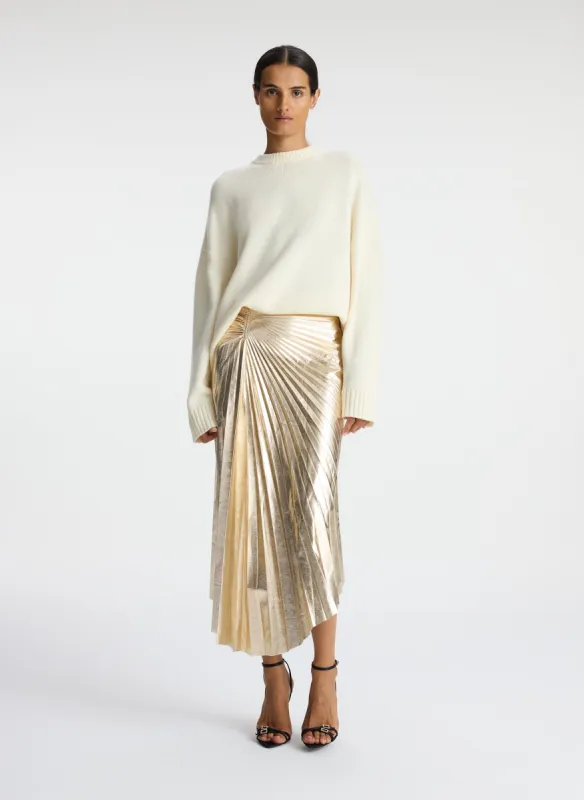 Tori Metallic Vegan Leather Skirt made by A.L.C.