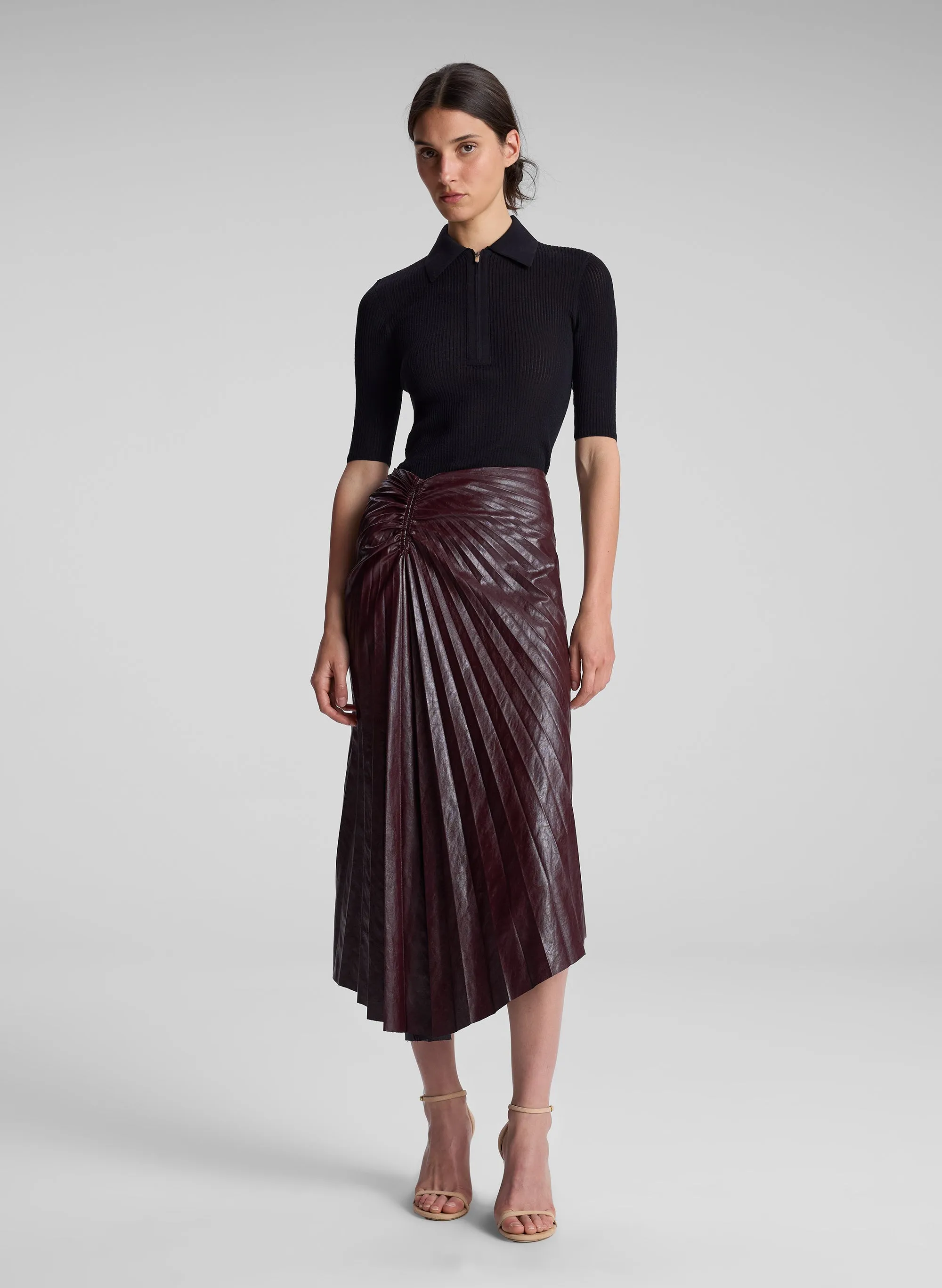 Tracy Textured Vegan Leather Skirt sold by A.L.C.