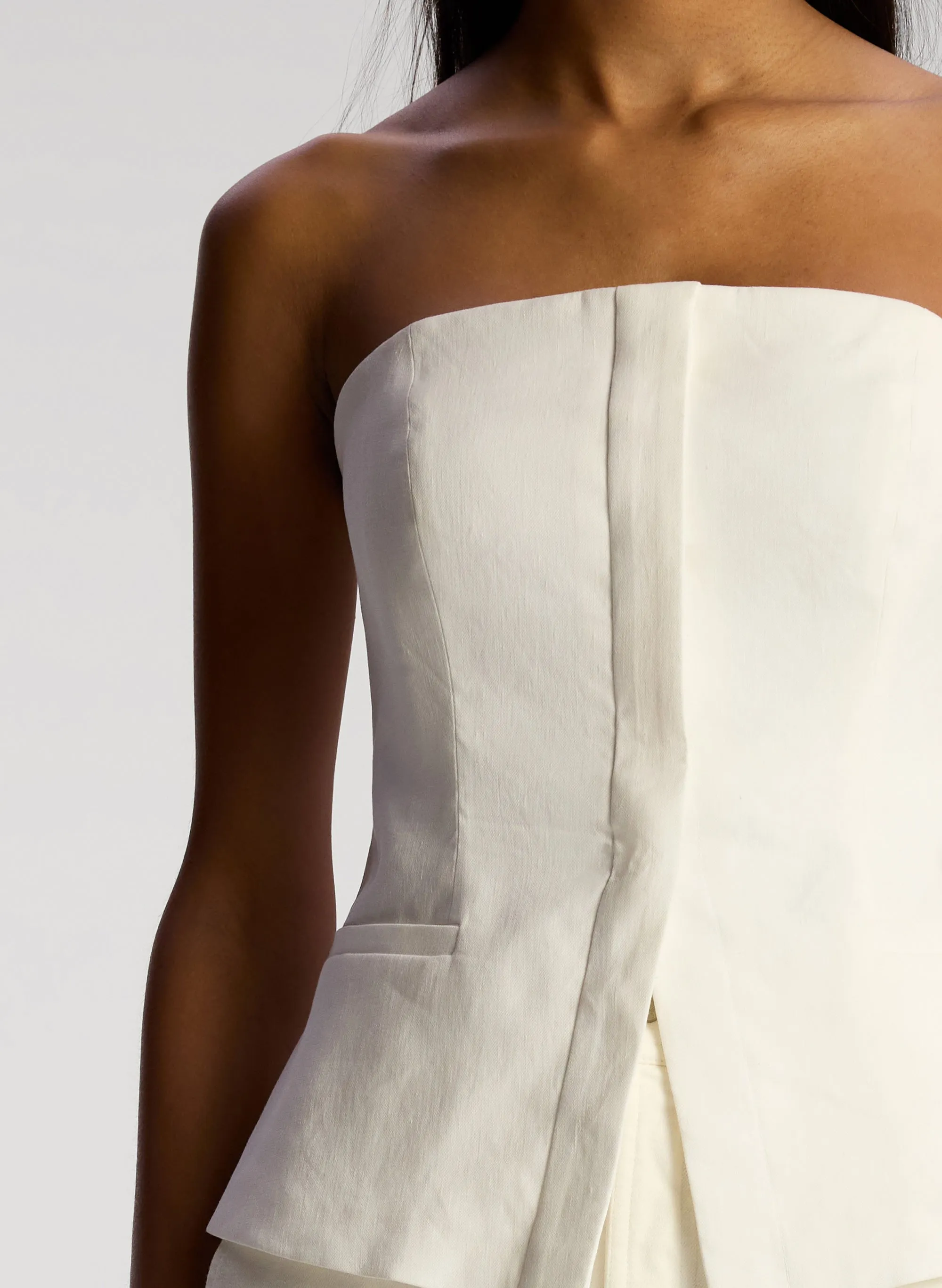Renee Strapless Stretch Linen Top sold by A.L.C. product image thumbnail 2