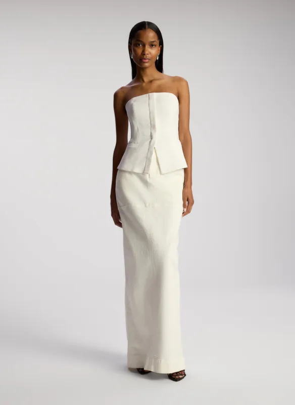 Renee Strapless Stretch Linen Top made by A.L.C.