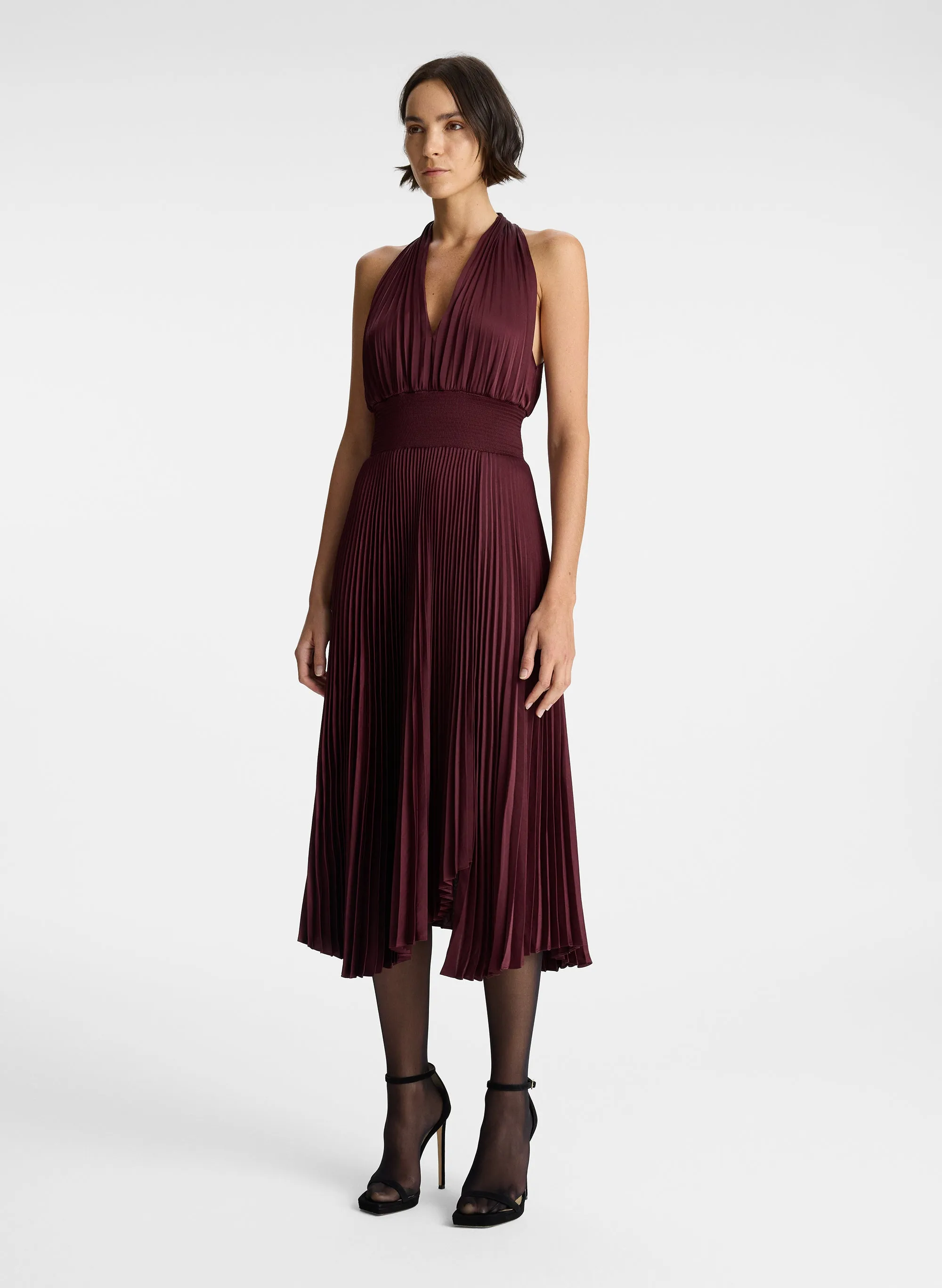 Rose Satin Pleated Dress sold by A.L.C. product image thumbnail 3