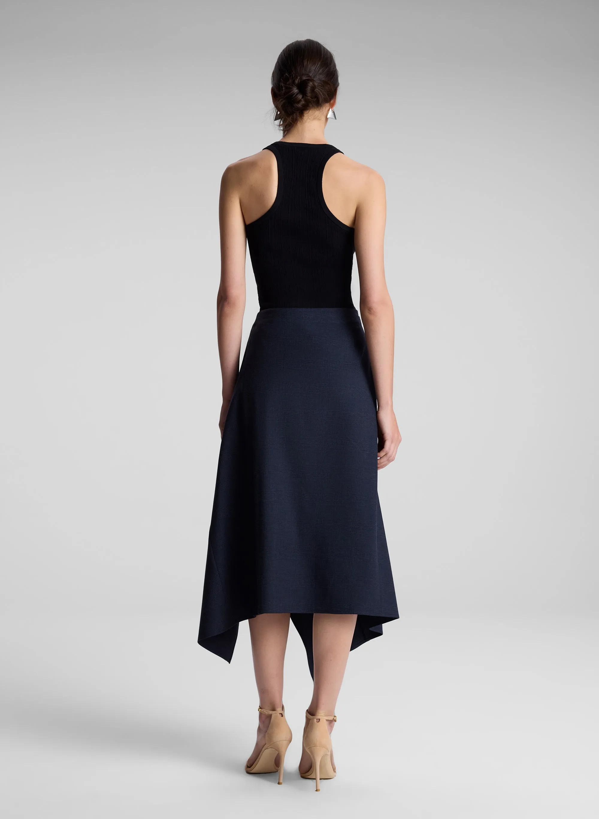 Navy Plaid Midi Skirt sold by A.L.C. product image thumbnail 5