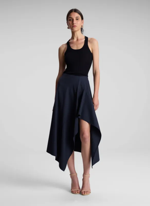 Navy Plaid Midi Skirt sold by A.L.C.