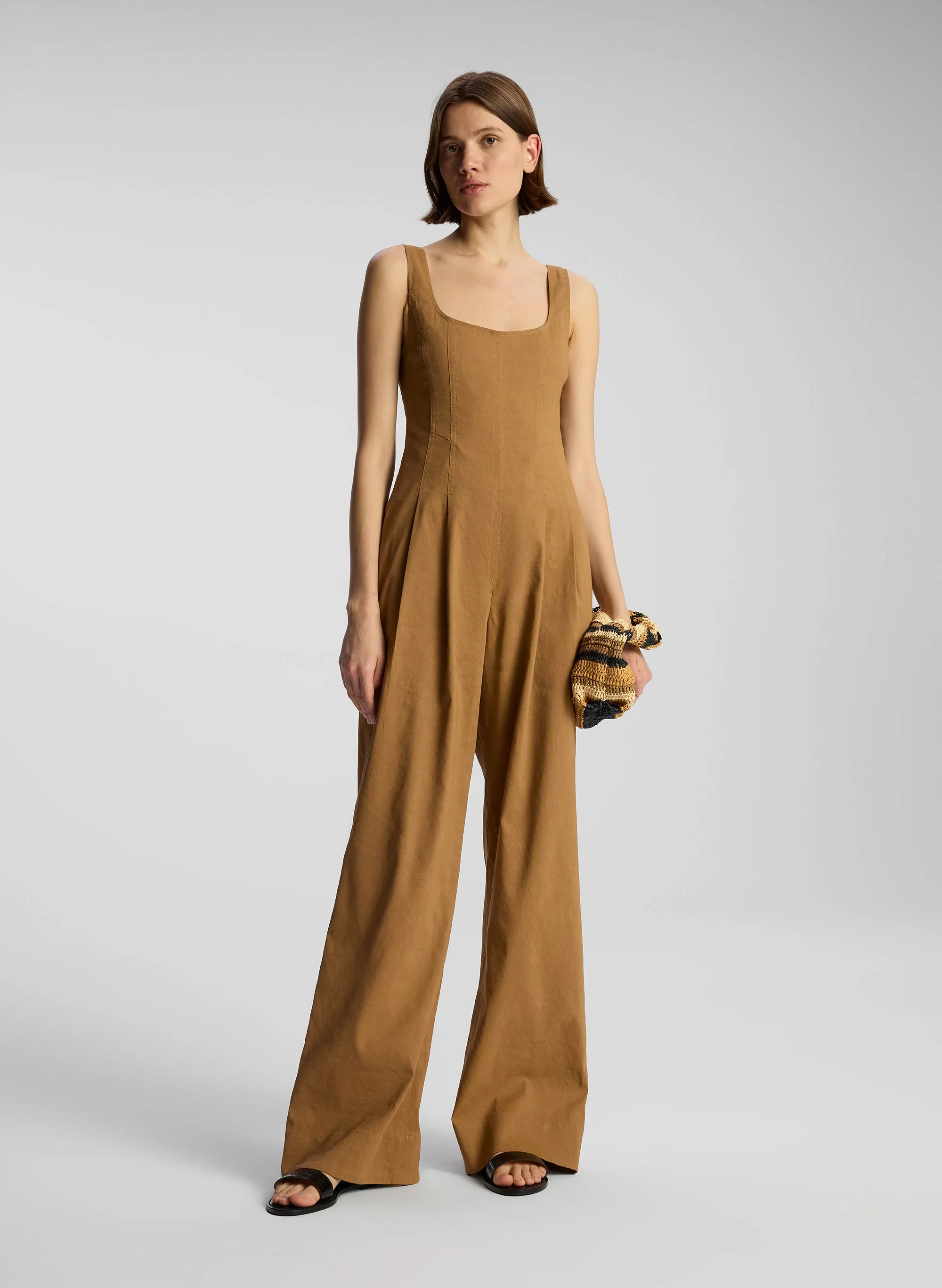 Isabel Stretch Linen Jumpsuit sold by A.L.C.