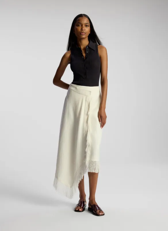Amelie Fringe Wrap Midi Skirt sold by A.L.C.