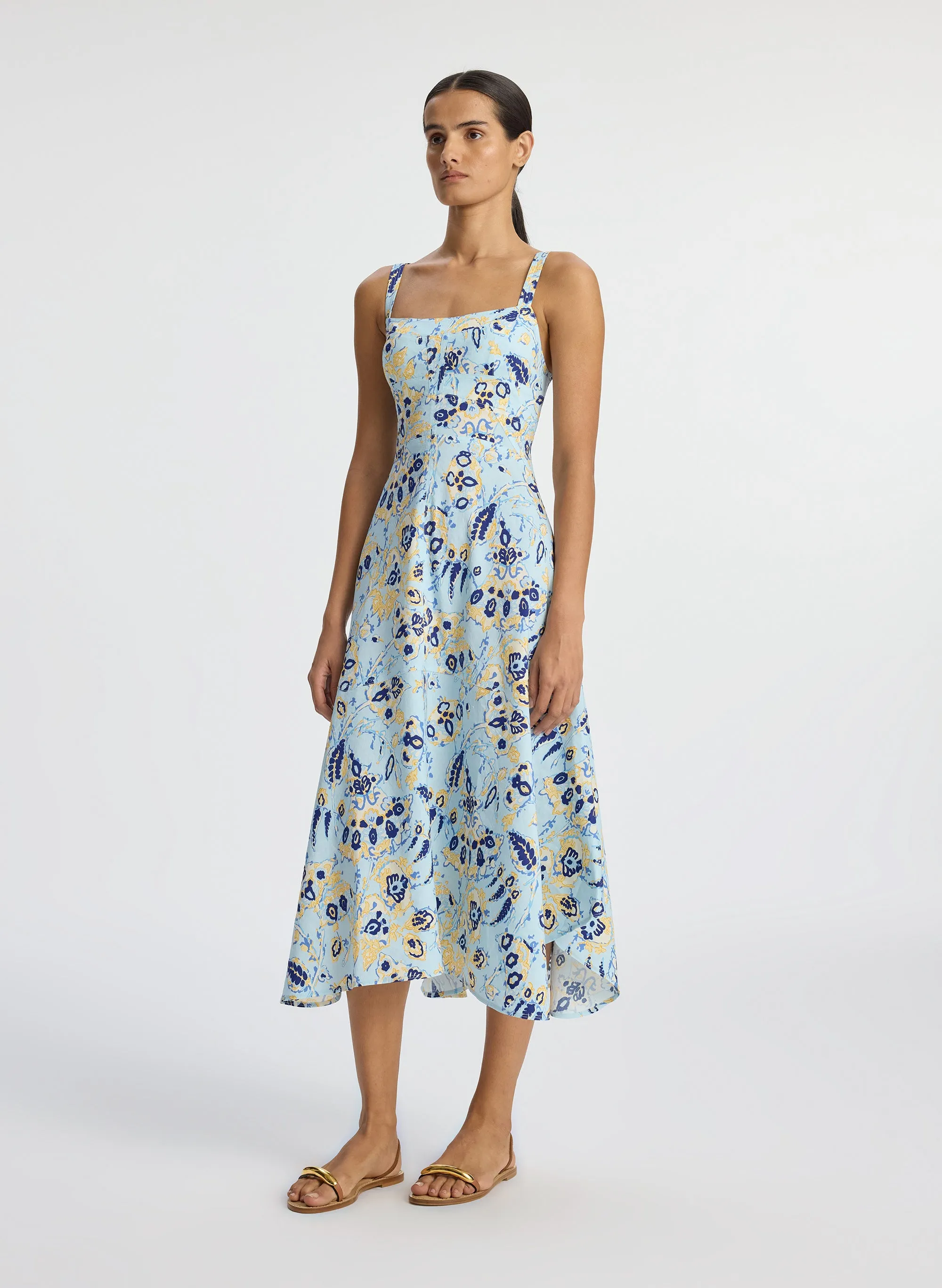 Harlow Linen Midi Dress sold by A.L.C. product image thumbnail 4