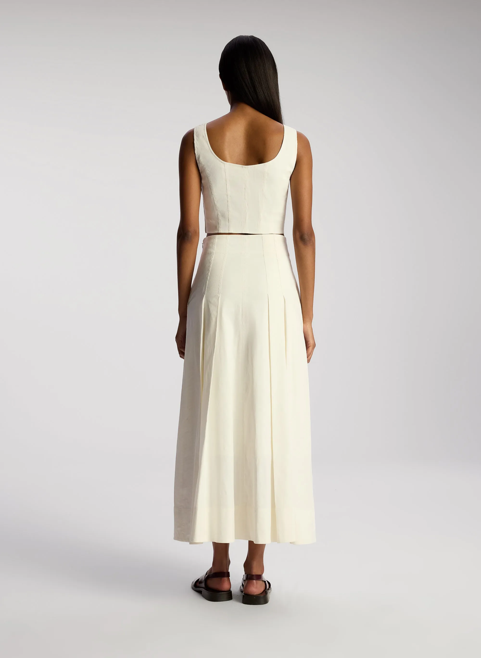 Eve Stretch Linen Midi Skirt sold by A.L.C. product image thumbnail 5