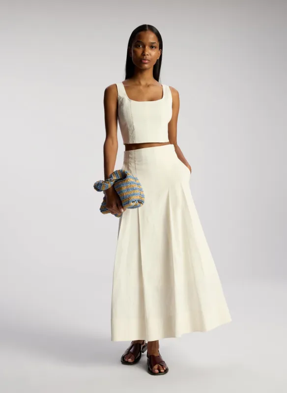 Eve Stretch Linen Midi Skirt sold by A.L.C.