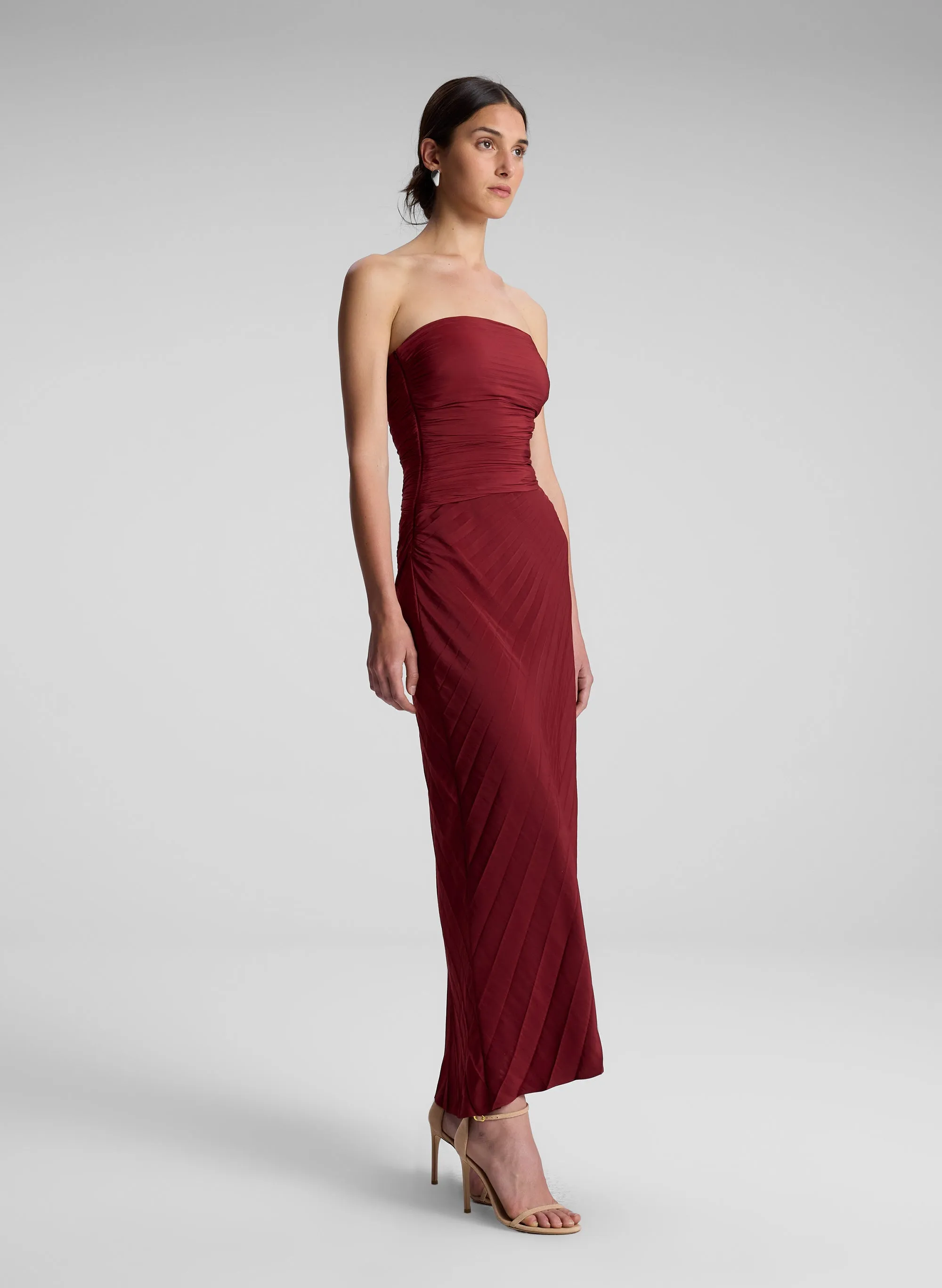 Andie Strapless Pleated Dress sold by A.L.C. product image thumbnail 3
