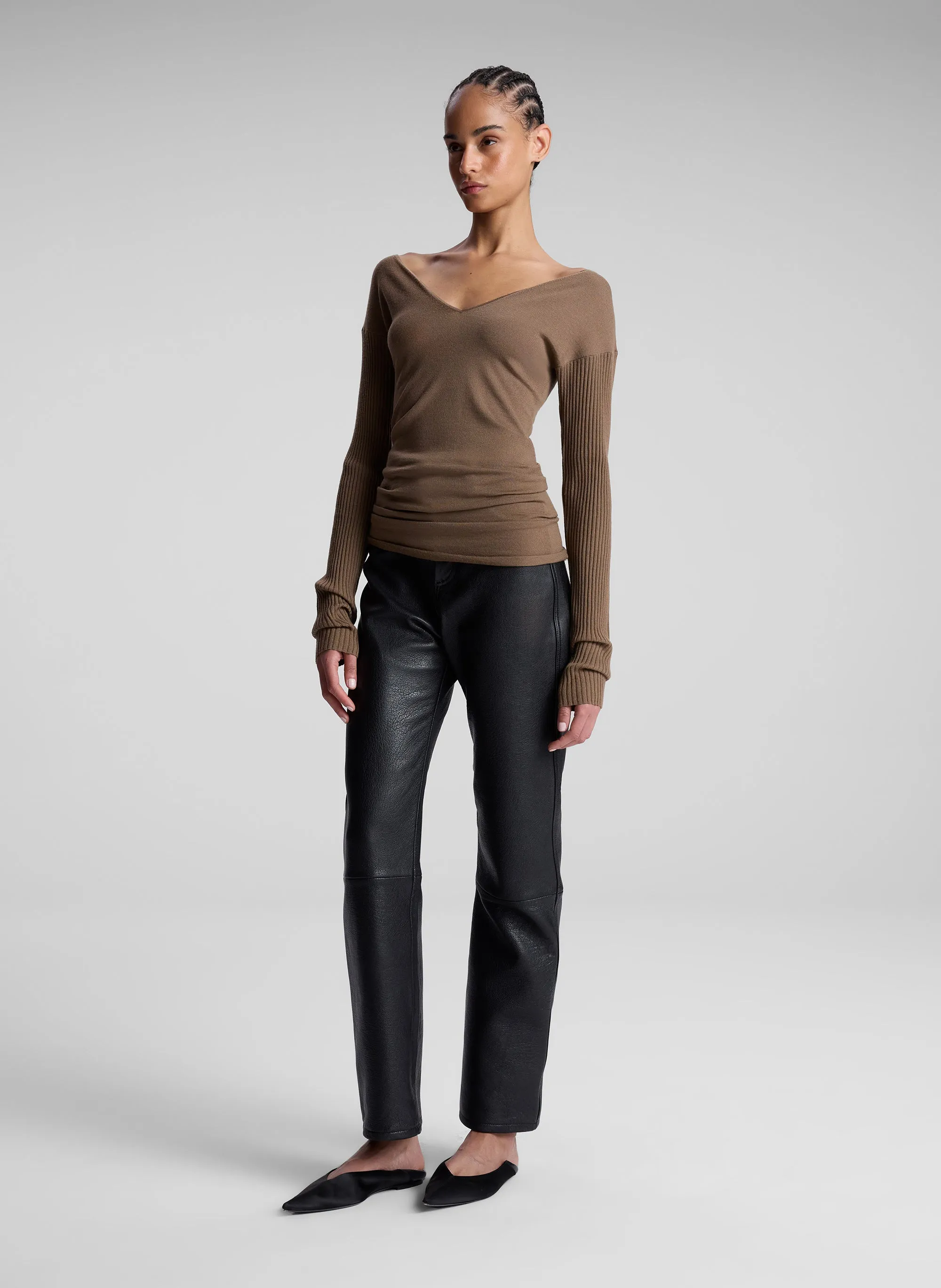 Keaton Ribbed Merino Top sold by A.L.C. product image thumbnail 3
