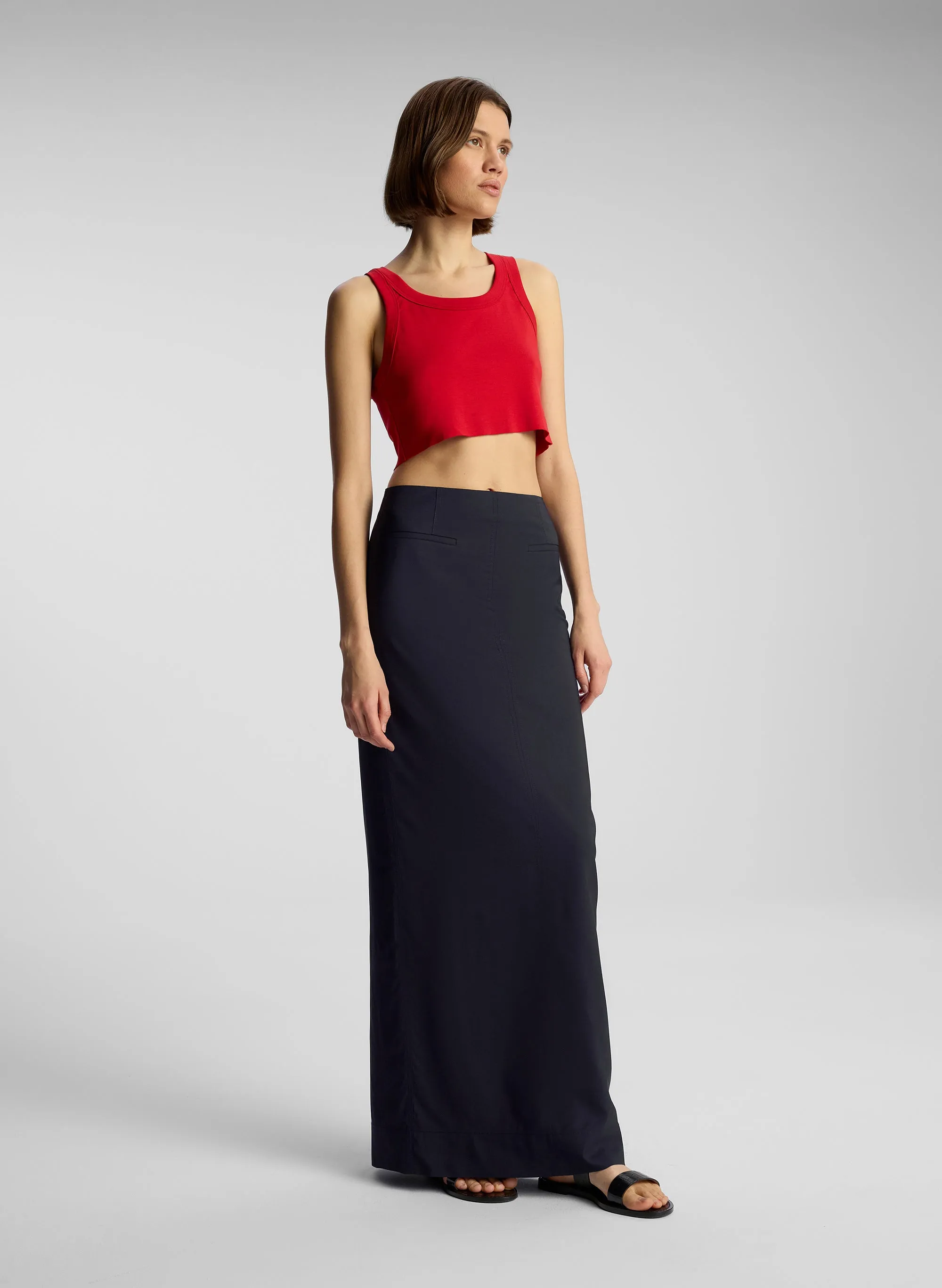 Halsey Cropped Cotton Rib Tank sold by A.L.C. product image thumbnail 4