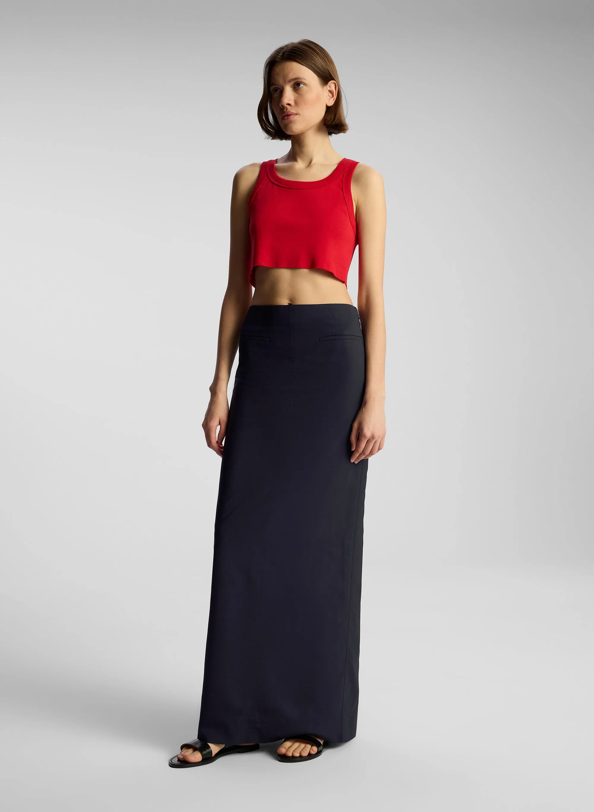 Halsey Cropped Cotton Rib Tank sold by A.L.C. product image thumbnail 3