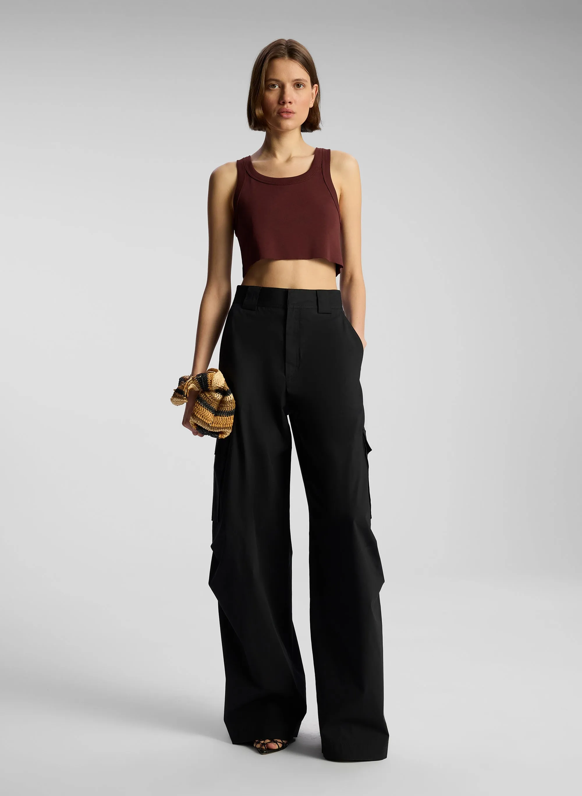 Halsey Cropped Cotton Rib Tank sold by A.L.C.