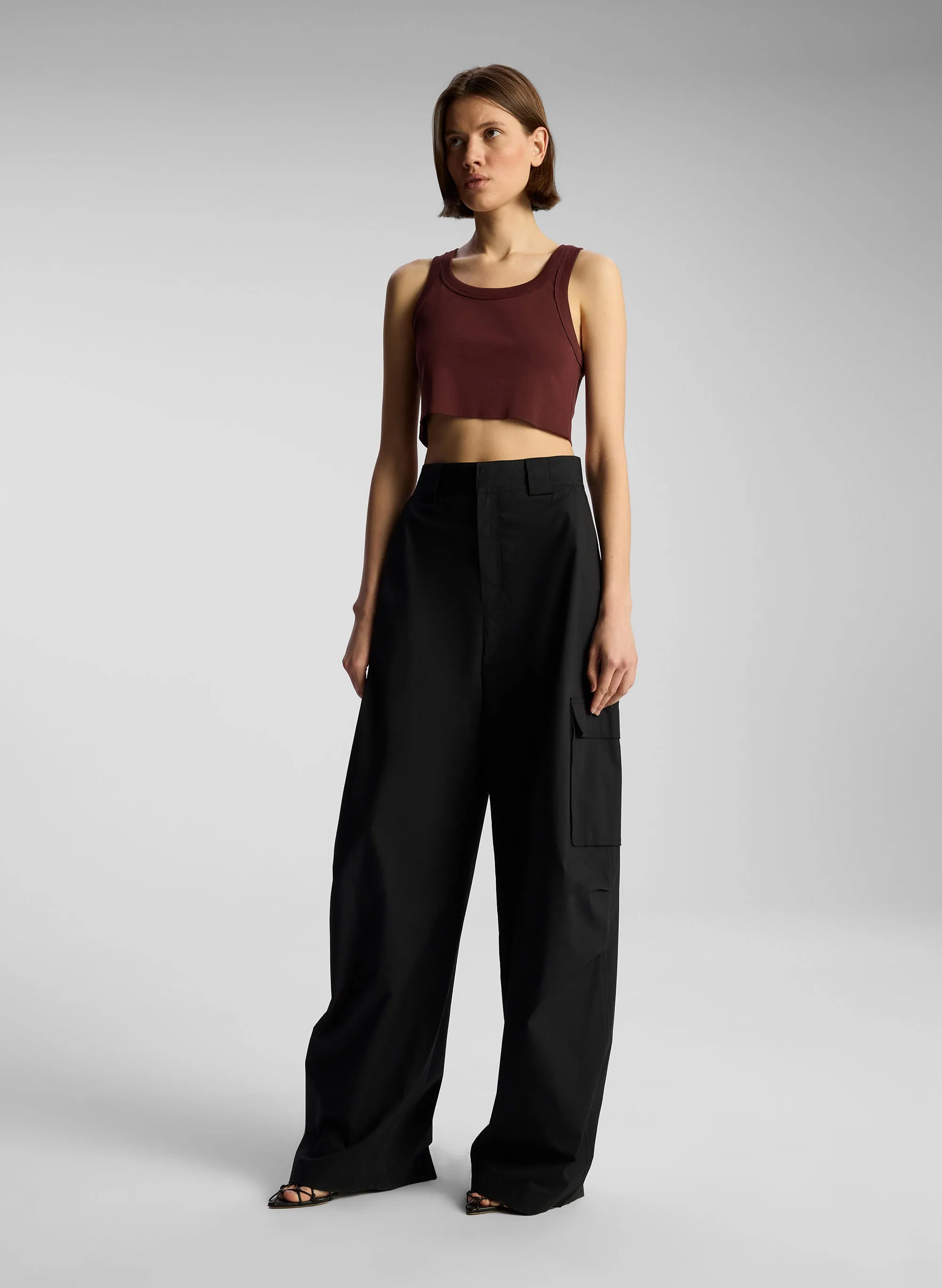 Halsey Cropped Cotton Rib Tank sold by A.L.C. product image thumbnail 3