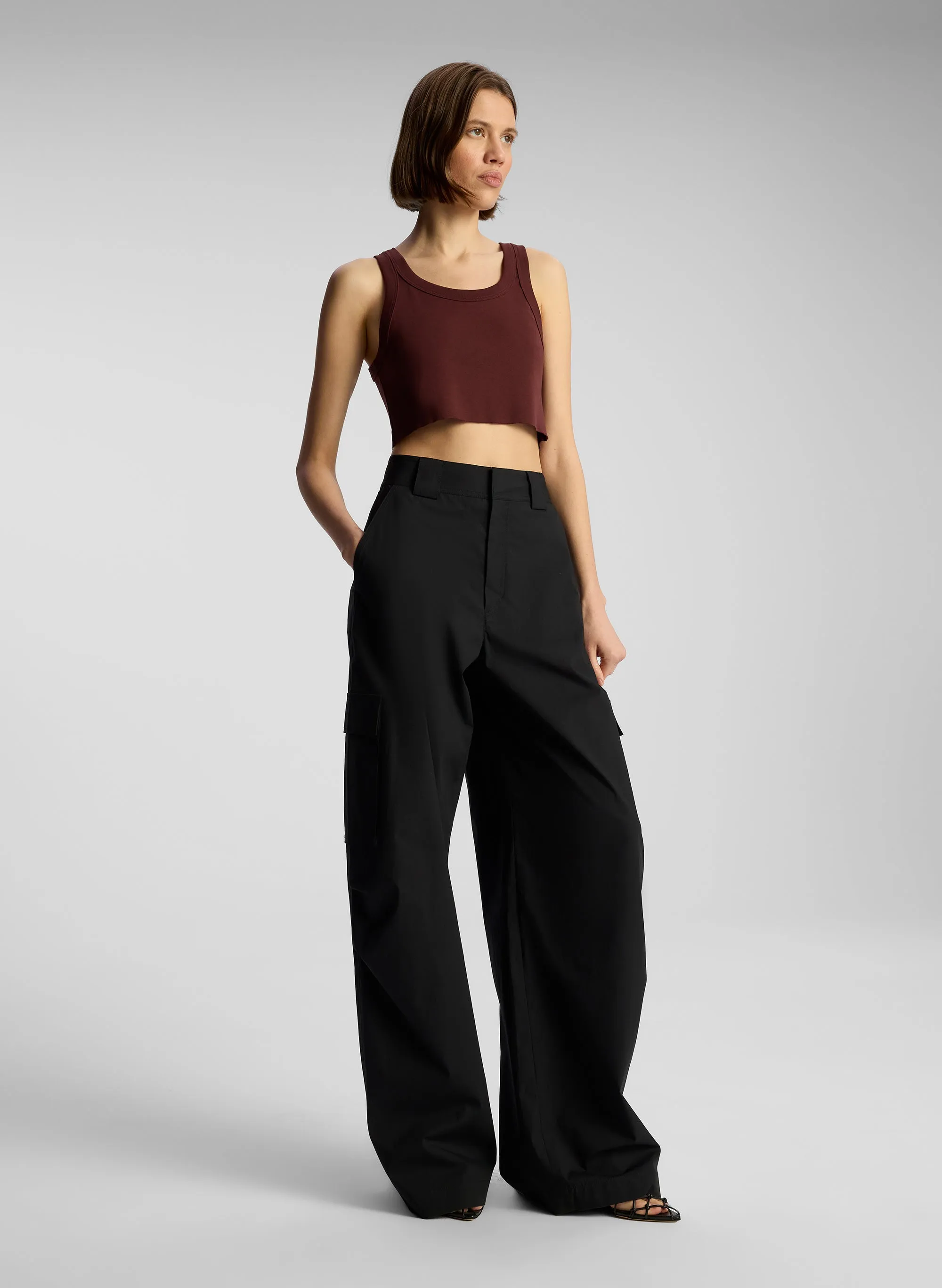 Halsey Cropped Cotton Rib Tank sold by A.L.C. product image thumbnail 4