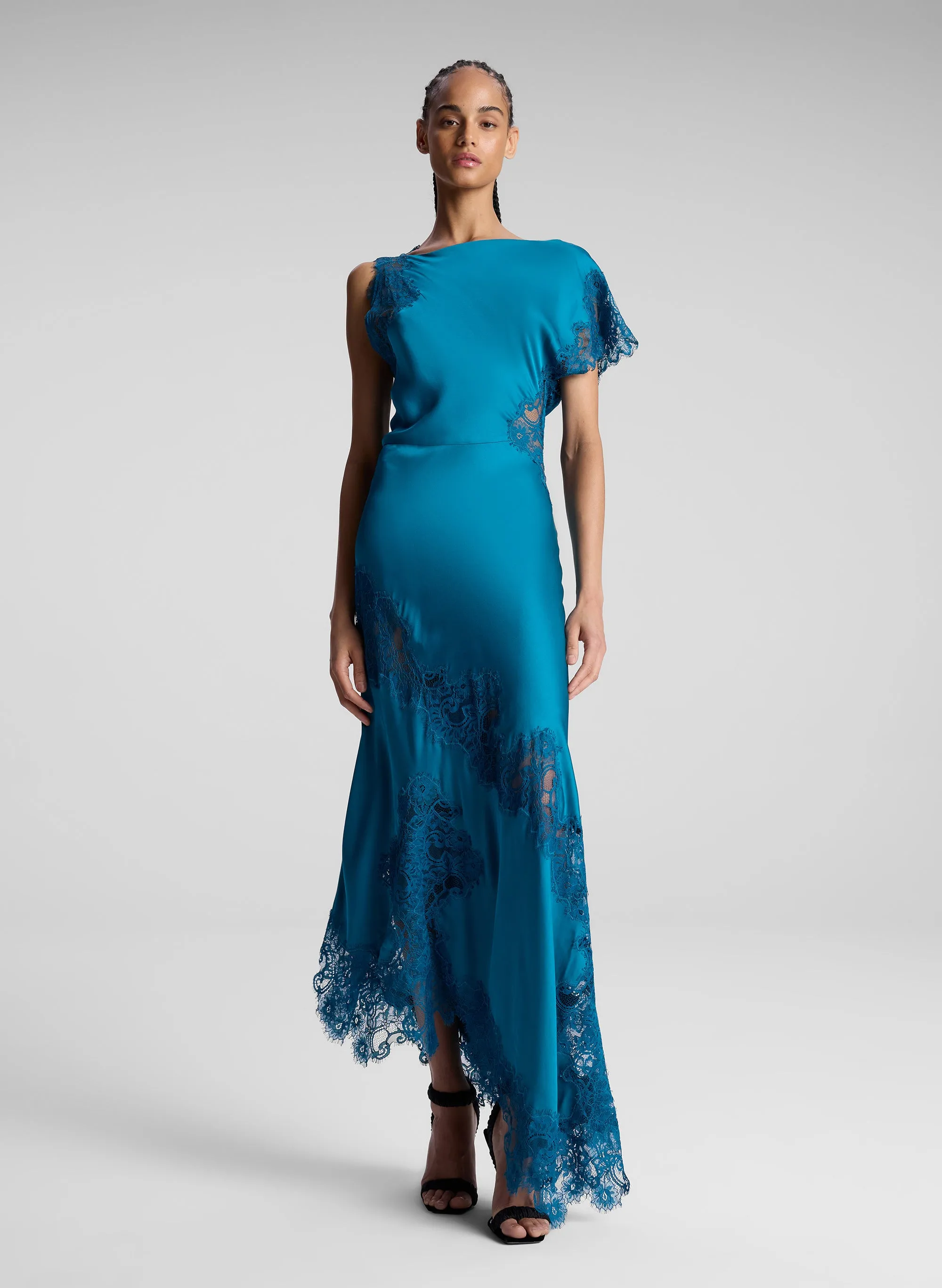 Alessia Satin and Lace Maxi Dress sold by A.L.C.