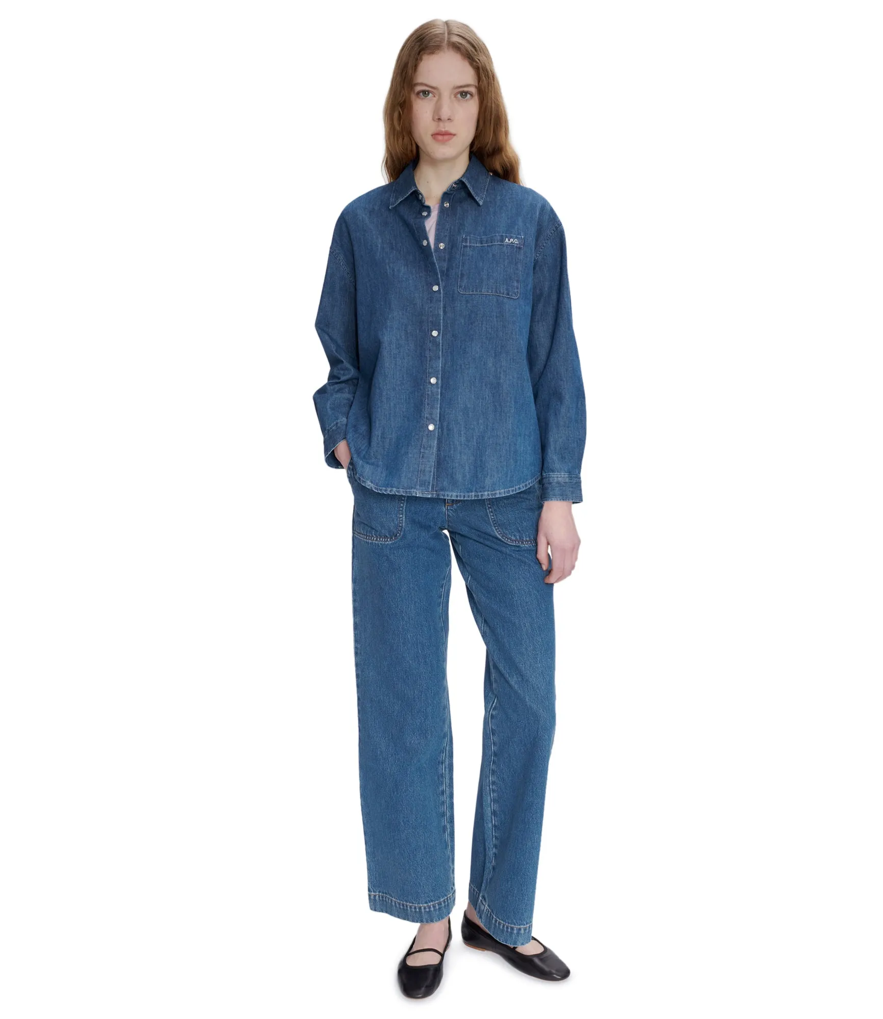 Boyfriend embroidered shirt sold by A.P.C. product image thumbnail 3