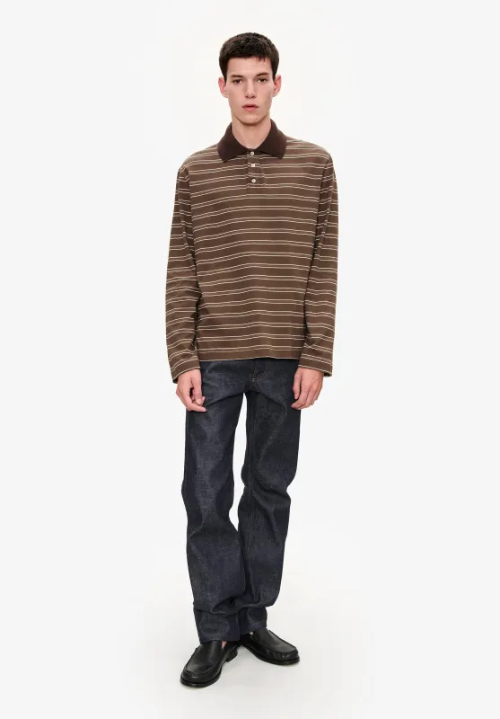 Long-sleeve striped polo shirt sold by A.P.C.