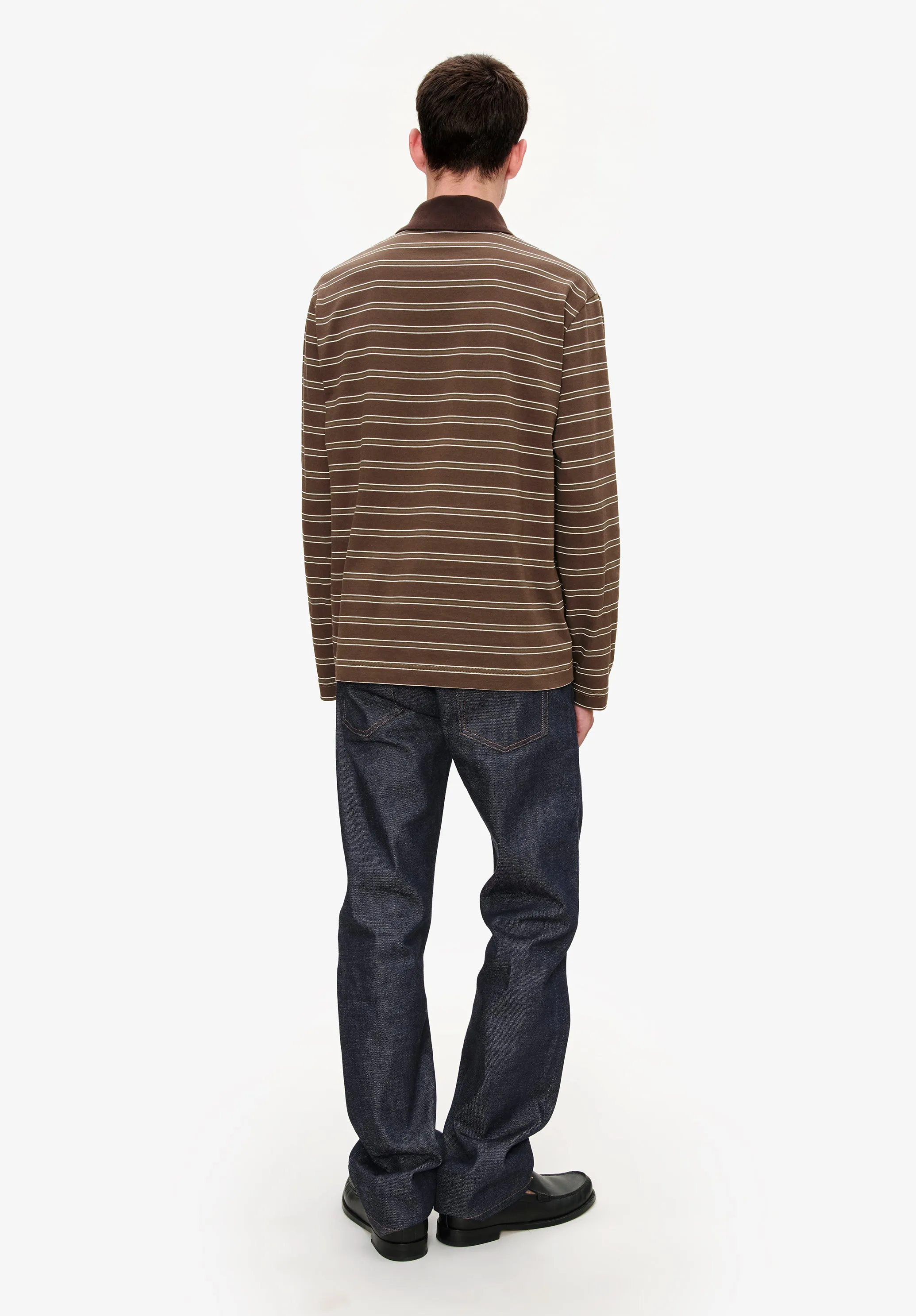 Long-sleeve striped polo shirt sold by A.P.C. product image thumbnail 3