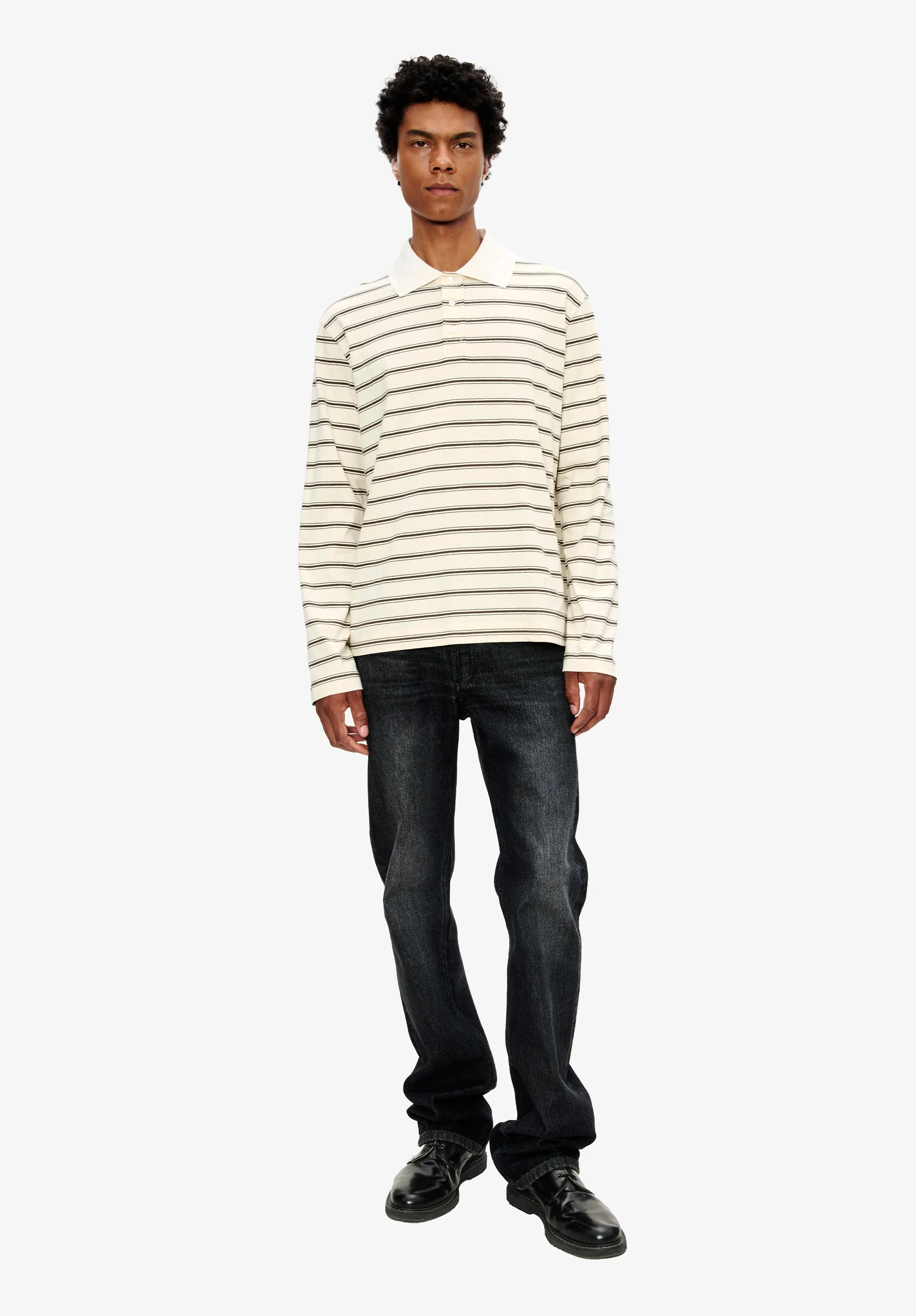 Long-sleeve striped polo shirt sold by A.P.C.