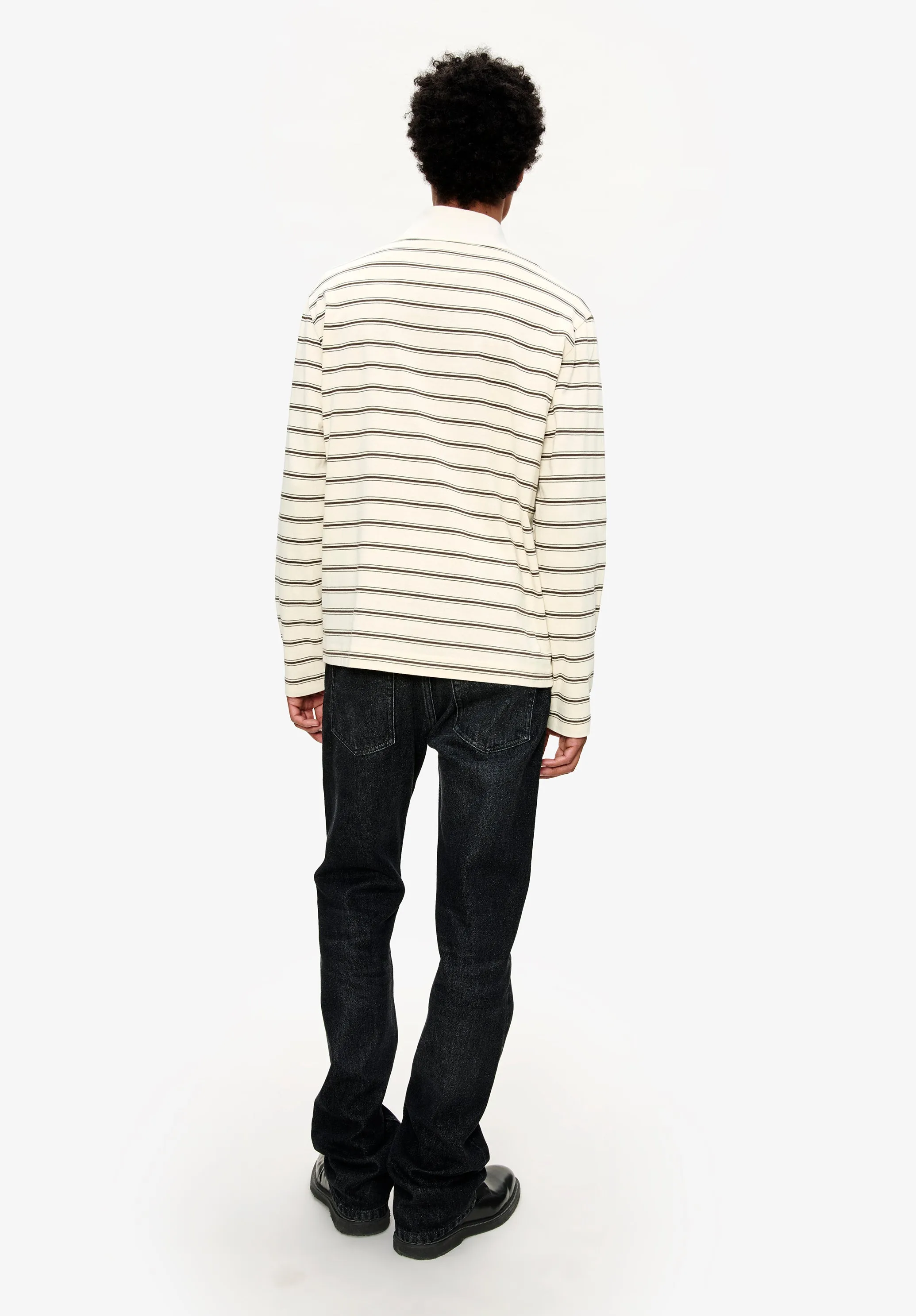 Long-sleeve striped polo shirt sold by A.P.C. product image thumbnail 3
