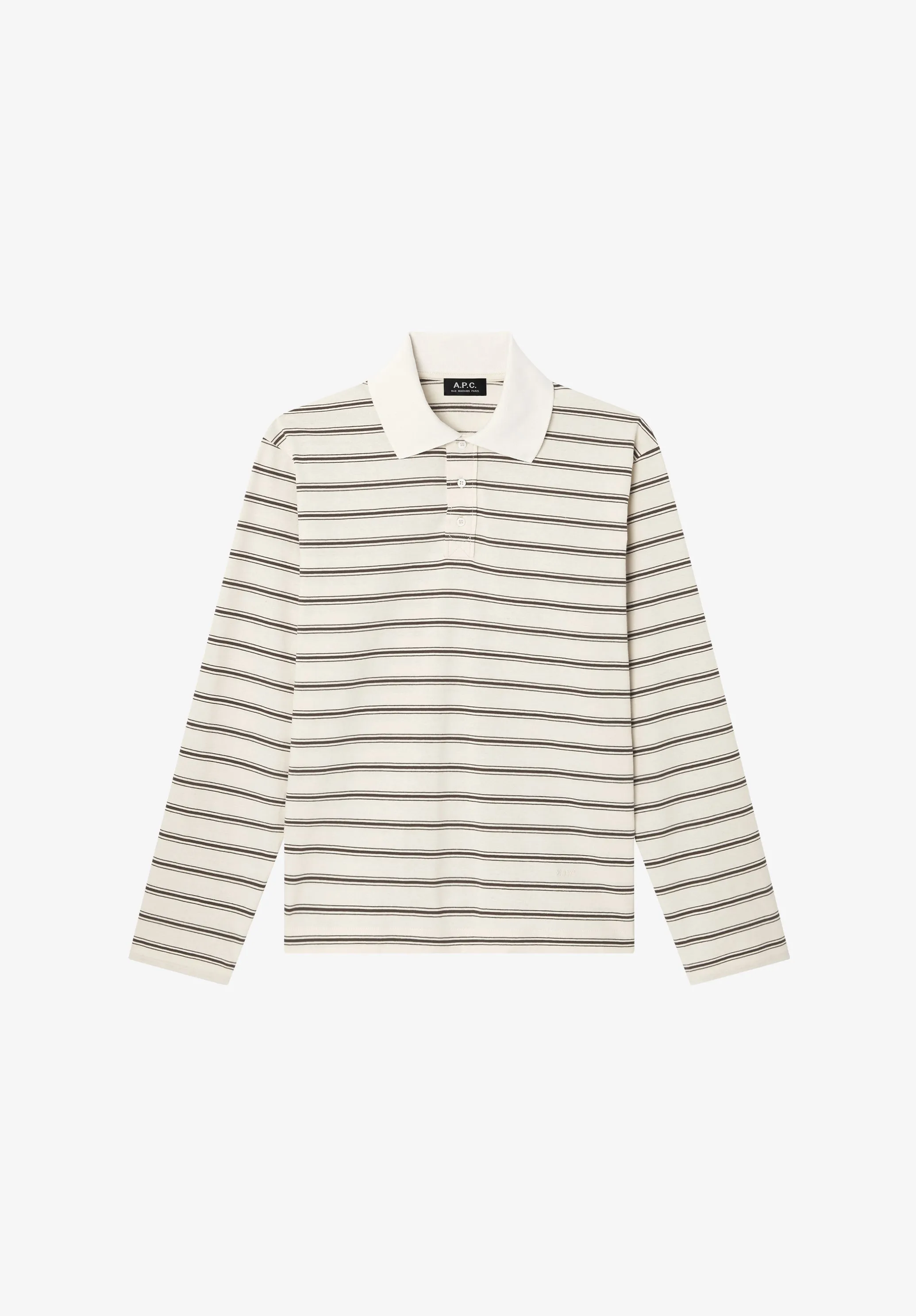 Long-sleeve striped polo shirt sold by A.P.C. product image thumbnail 2