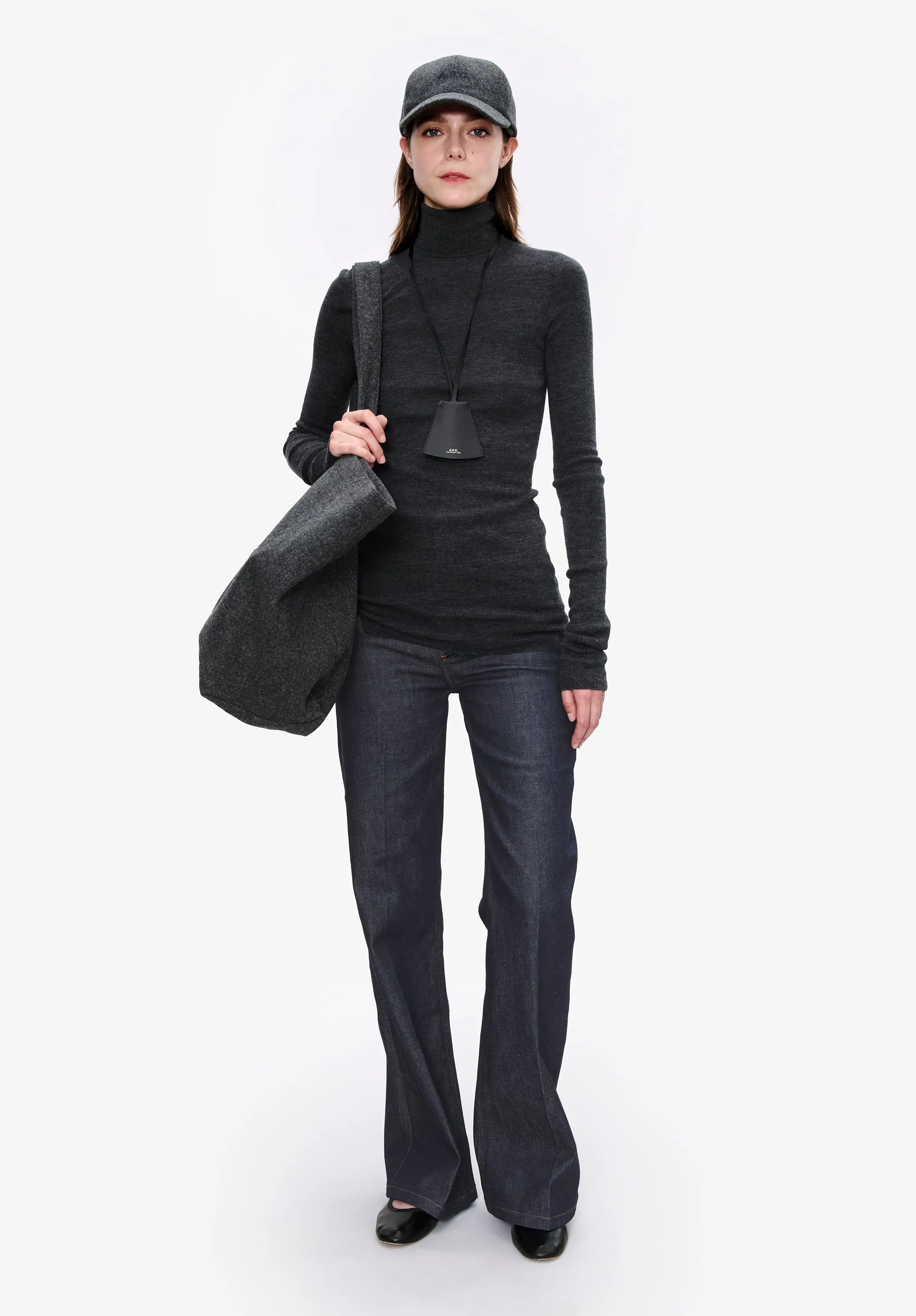 Narrow-rib polo neck sweater sold by A.P.C.