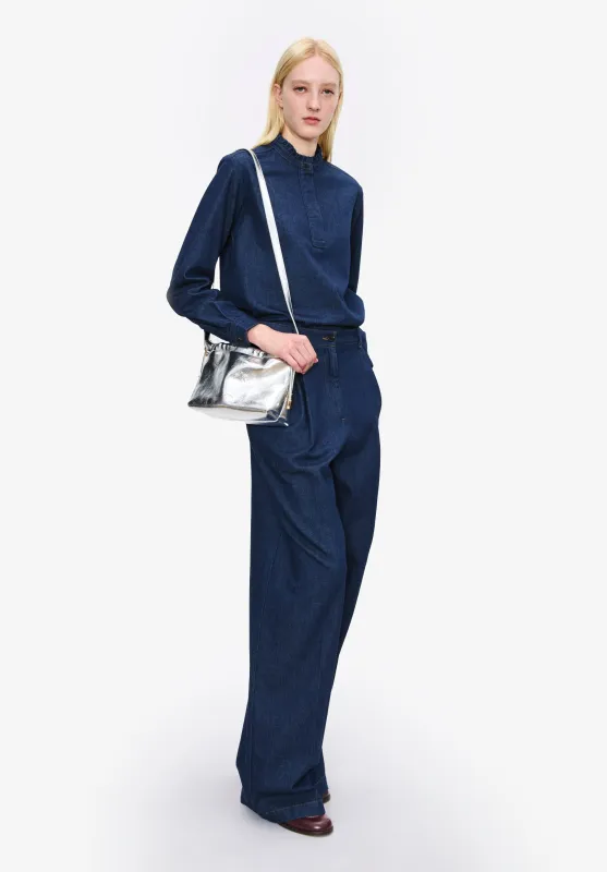 Blouse with ruffled collar sold by A.P.C.