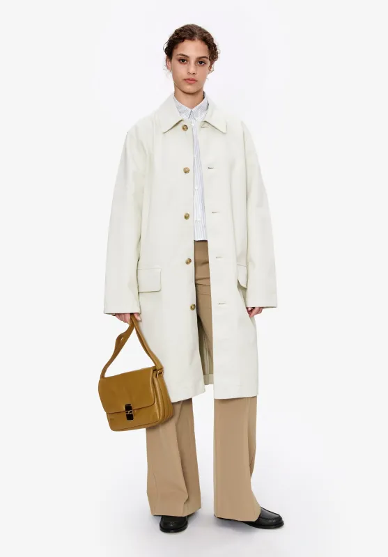 Coated canvas overcoat (W) sold by A.P.C.