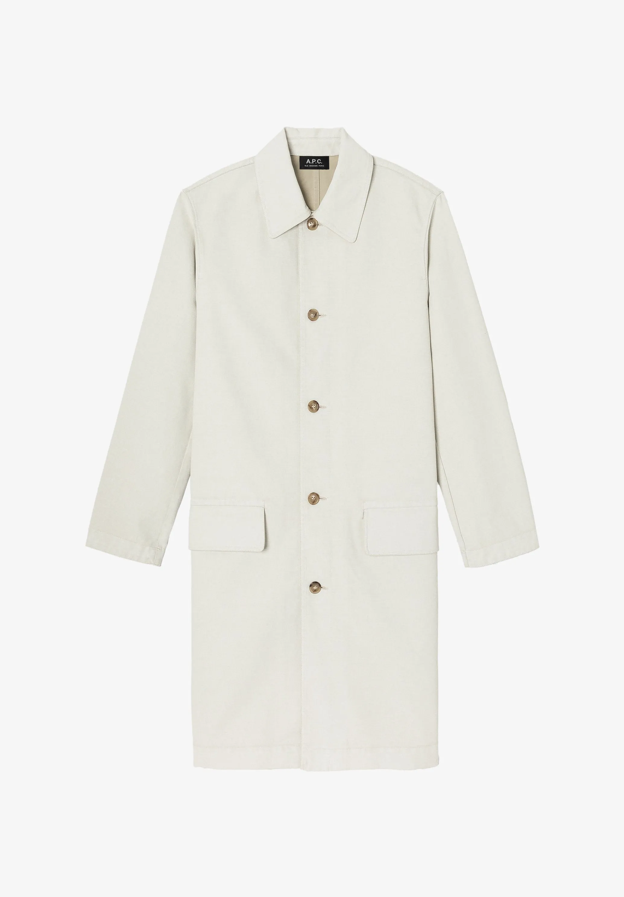 Coated canvas overcoat (M) sold by A.P.C.