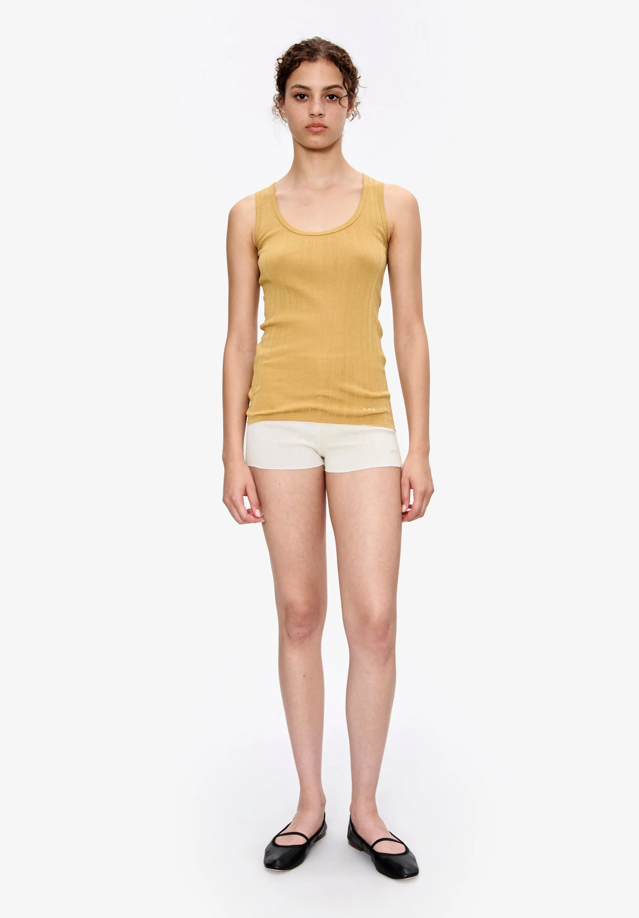 Fitted Lisle thread tank top sold by A.P.C.