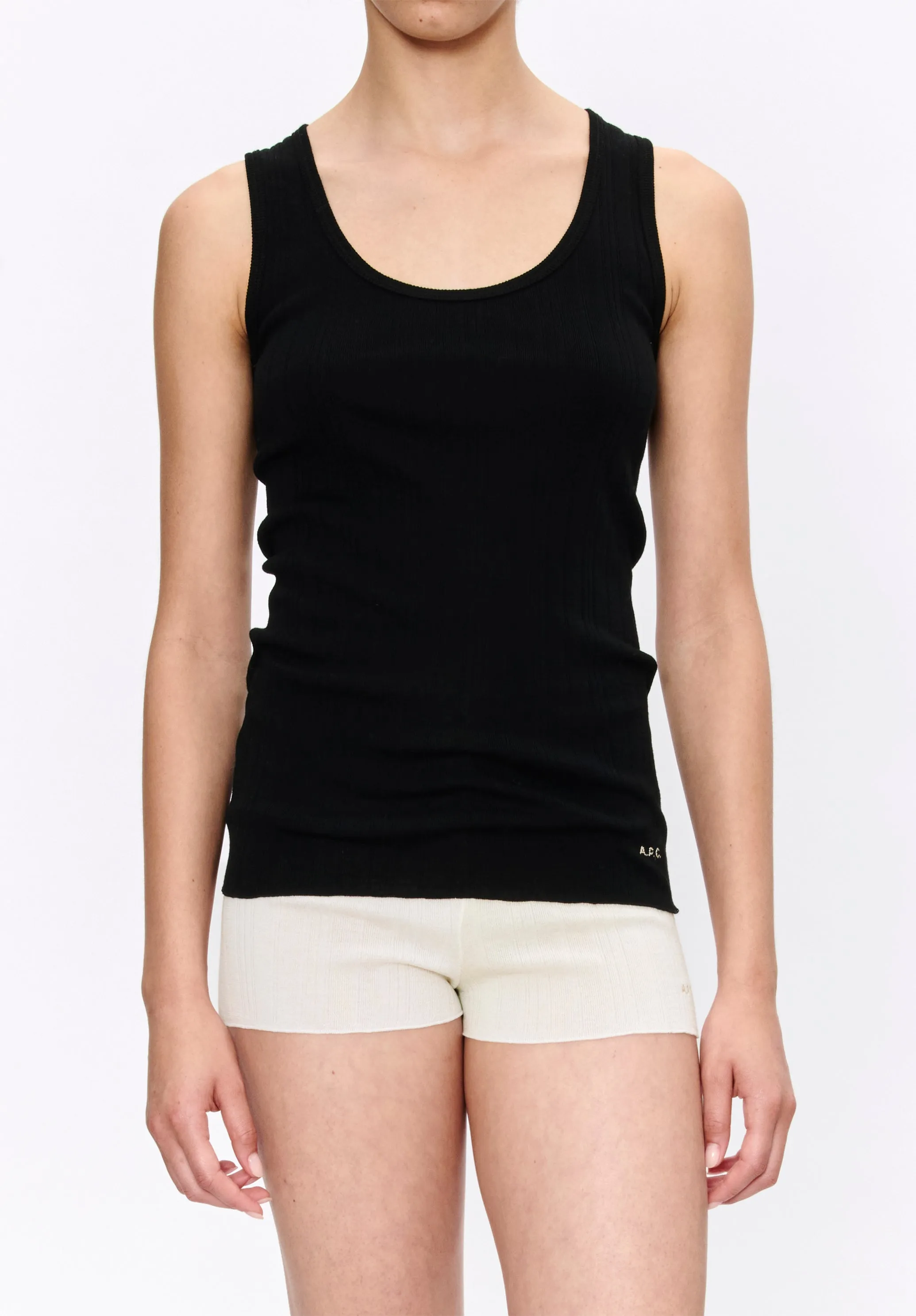Fitted Lisle thread tank top sold by A.P.C. product image thumbnail 4