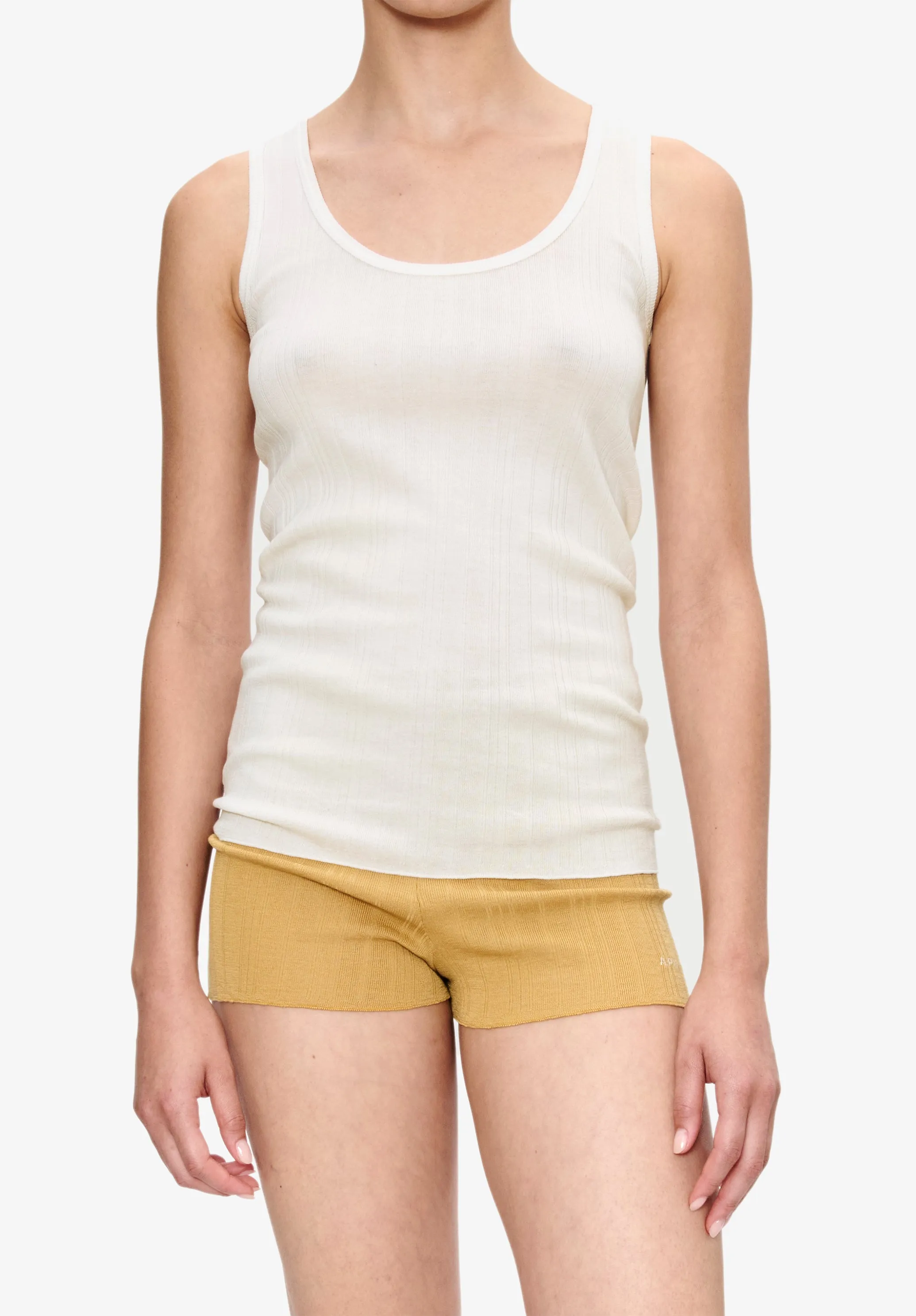 Fitted Lisle thread tank top sold by A.P.C. product image thumbnail 3