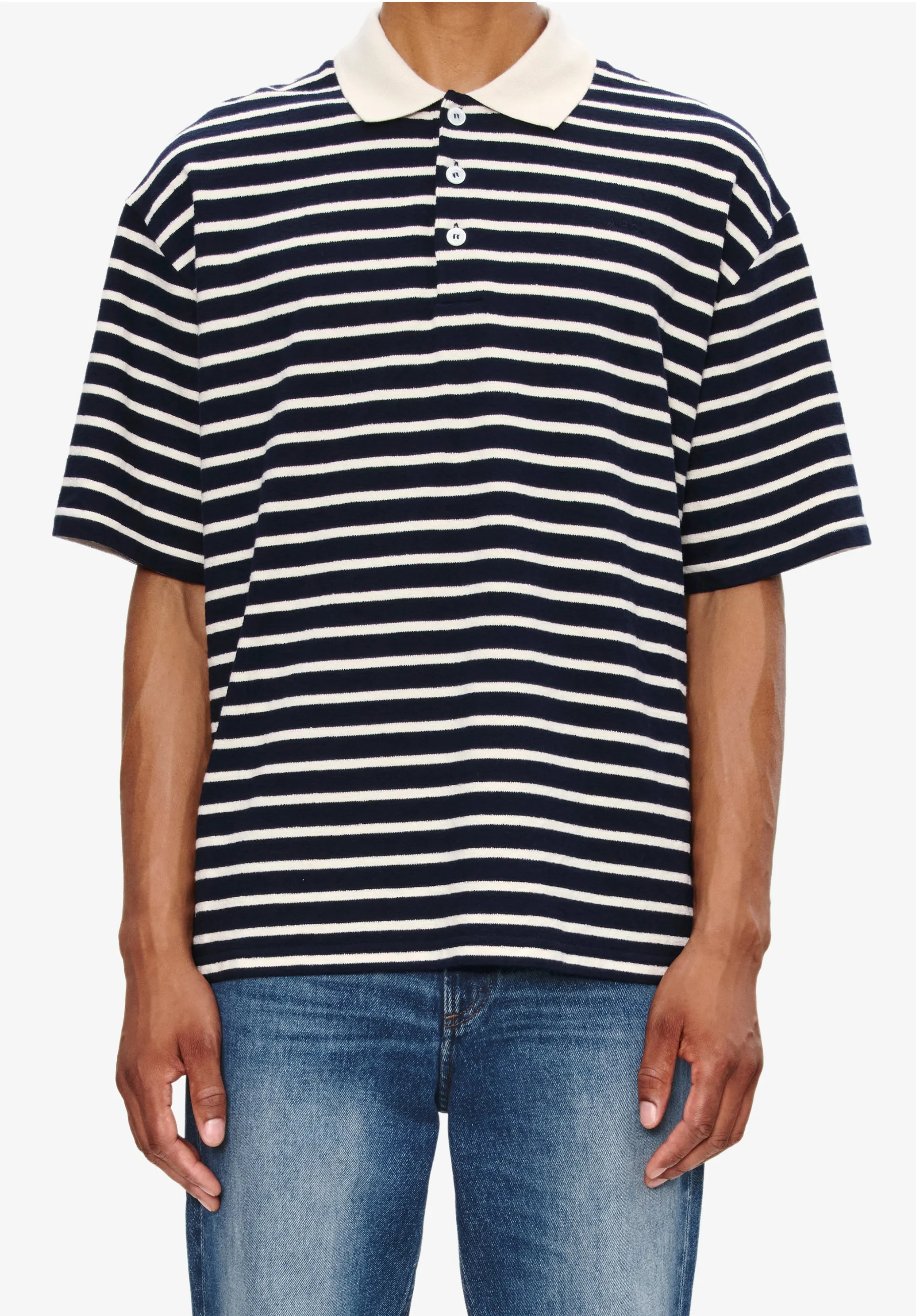 Striped polo shirt sold by A.P.C. product image thumbnail 4