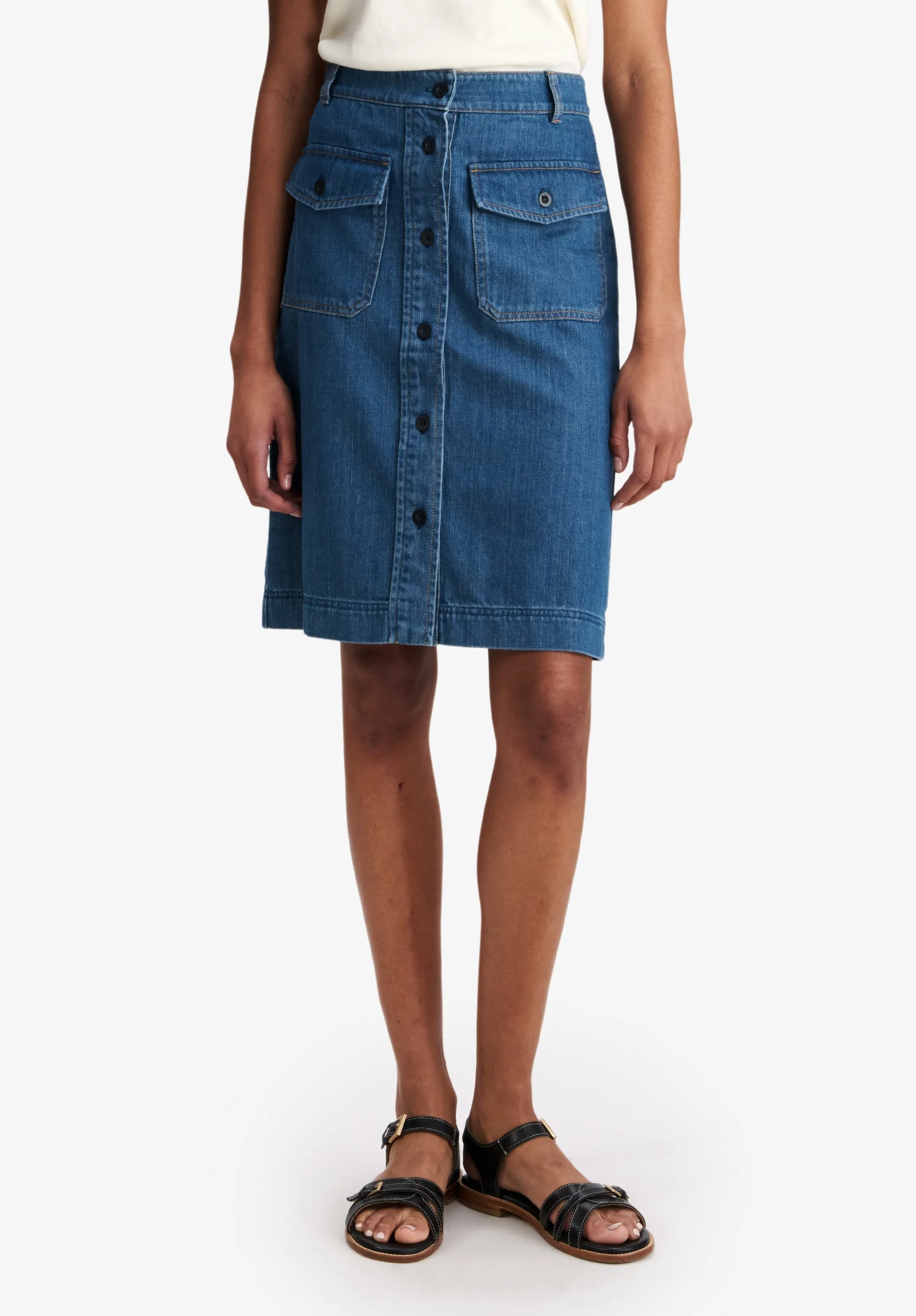 Faded Denim Skirt With Pockets sold by A.P.C. product image thumbnail 4