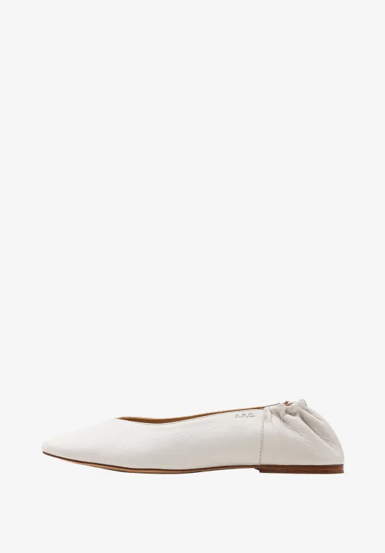 Square-Toe Leather Ballet Flats made by A.P.C.