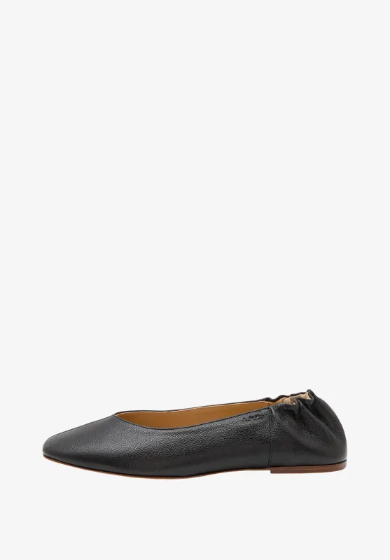 Square-Toe Leather Ballet Flats made by A.P.C.