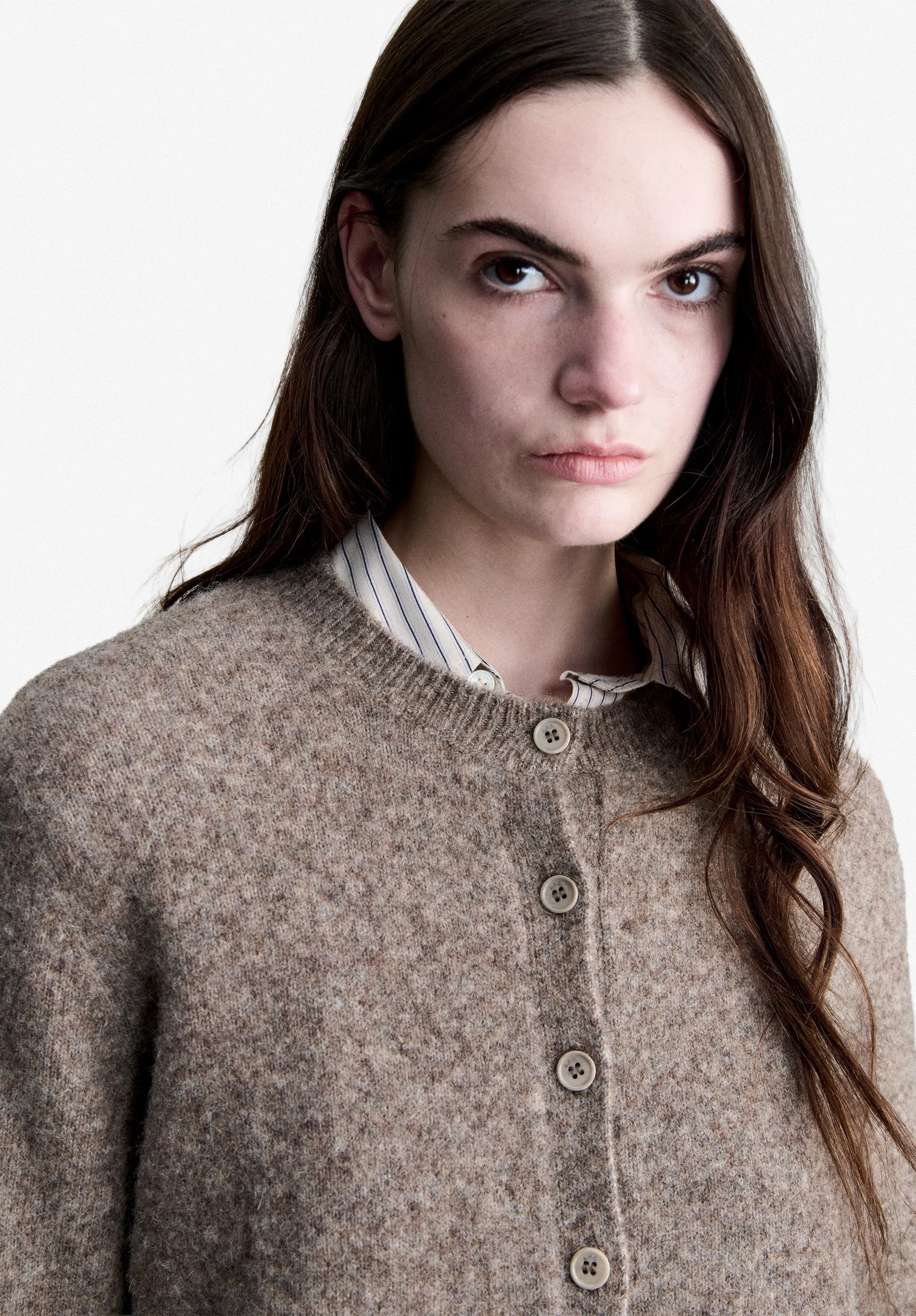 Marion Cardigan - Taupe alpaca wool cardigan sold by A.P.C. product image thumbnail 4