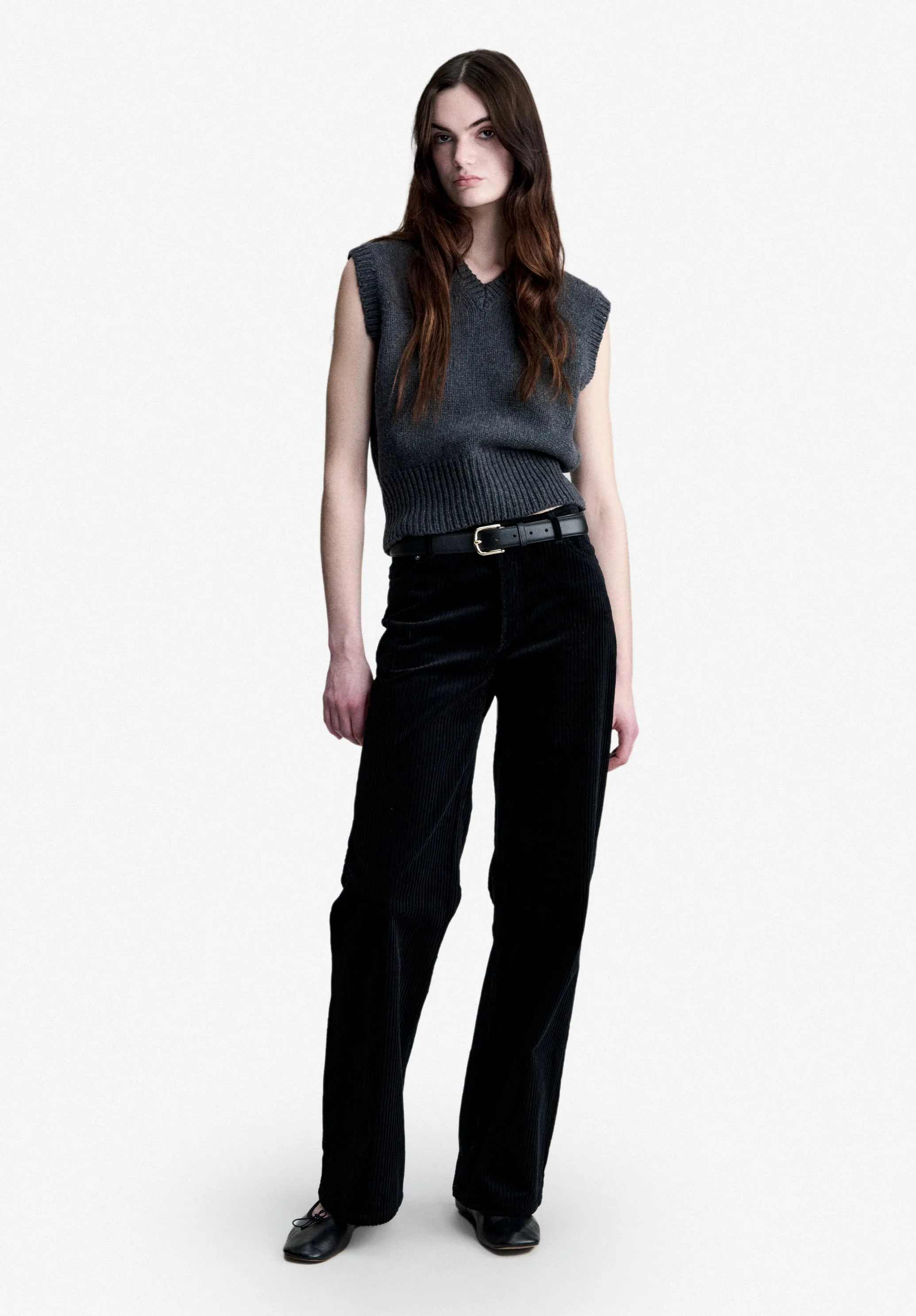 Vicky Sweater - Sleeveless charcoal gray wool sweater sold by A.P.C. product image thumbnail 2