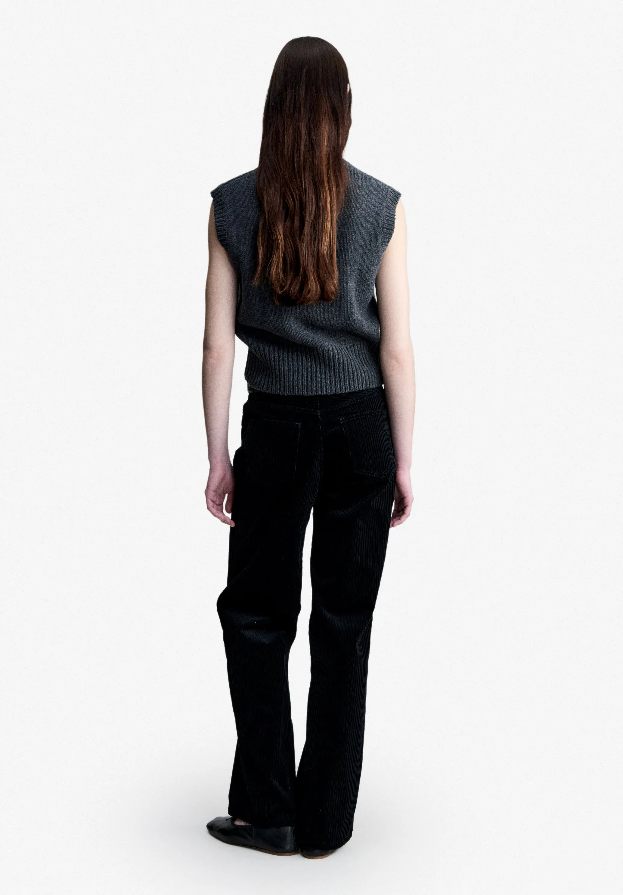 Vicky Sweater - Sleeveless charcoal gray wool sweater sold by A.P.C. product image thumbnail 3