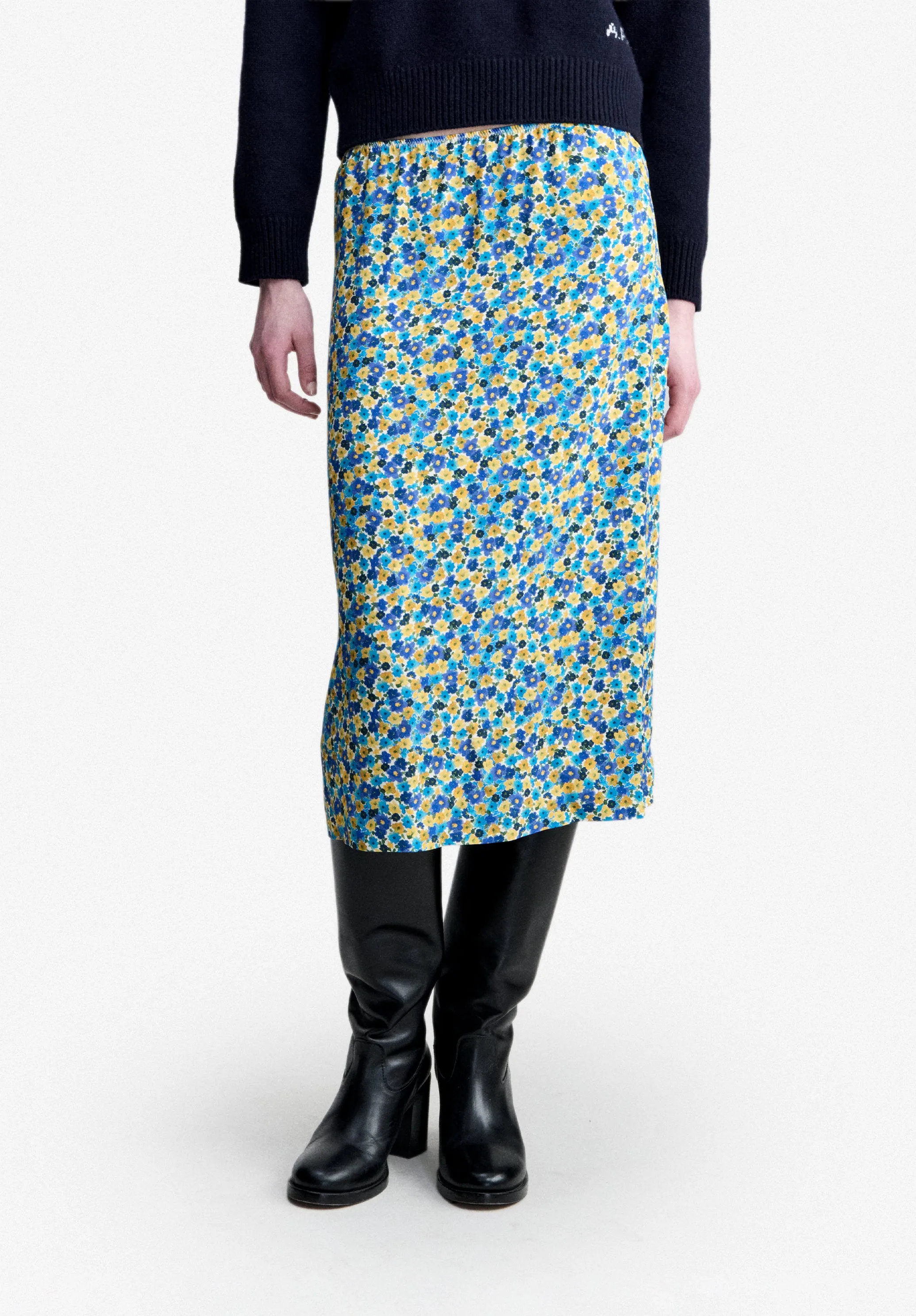 Mila Skirt - Long viscose skirt with floral motifs sold by A.P.C. product image thumbnail 4
